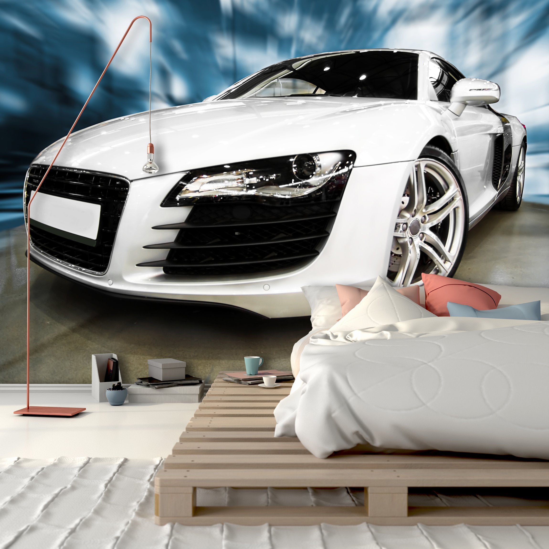 PVC Fototapete Sports Car - ECO Wandbild Selbstklebende Tapete - 3D Vinyl Wandsticker XXL  SW104