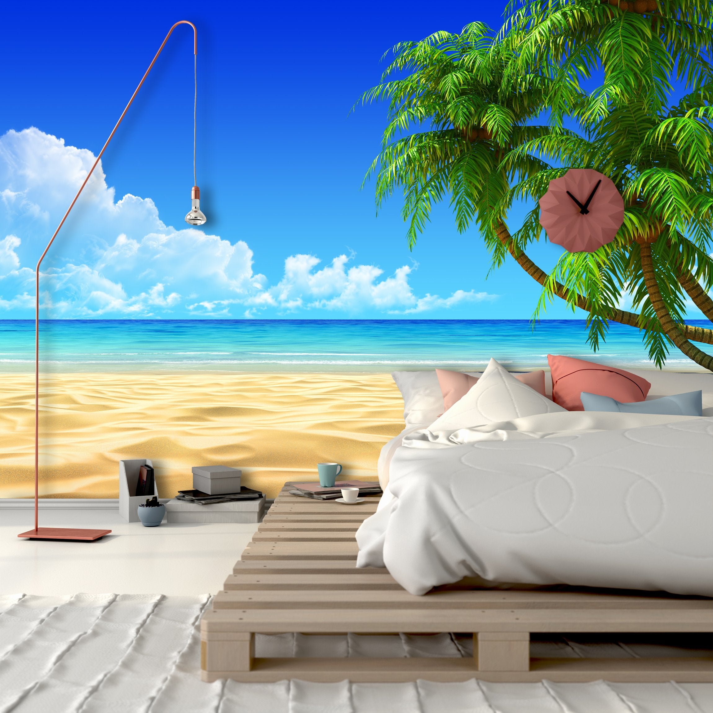 PVC Fototapete Tropical Sand - ECO Wandbild Selbstklebende Tapete - 3D Vinyl Wandsticker XXL  SW066