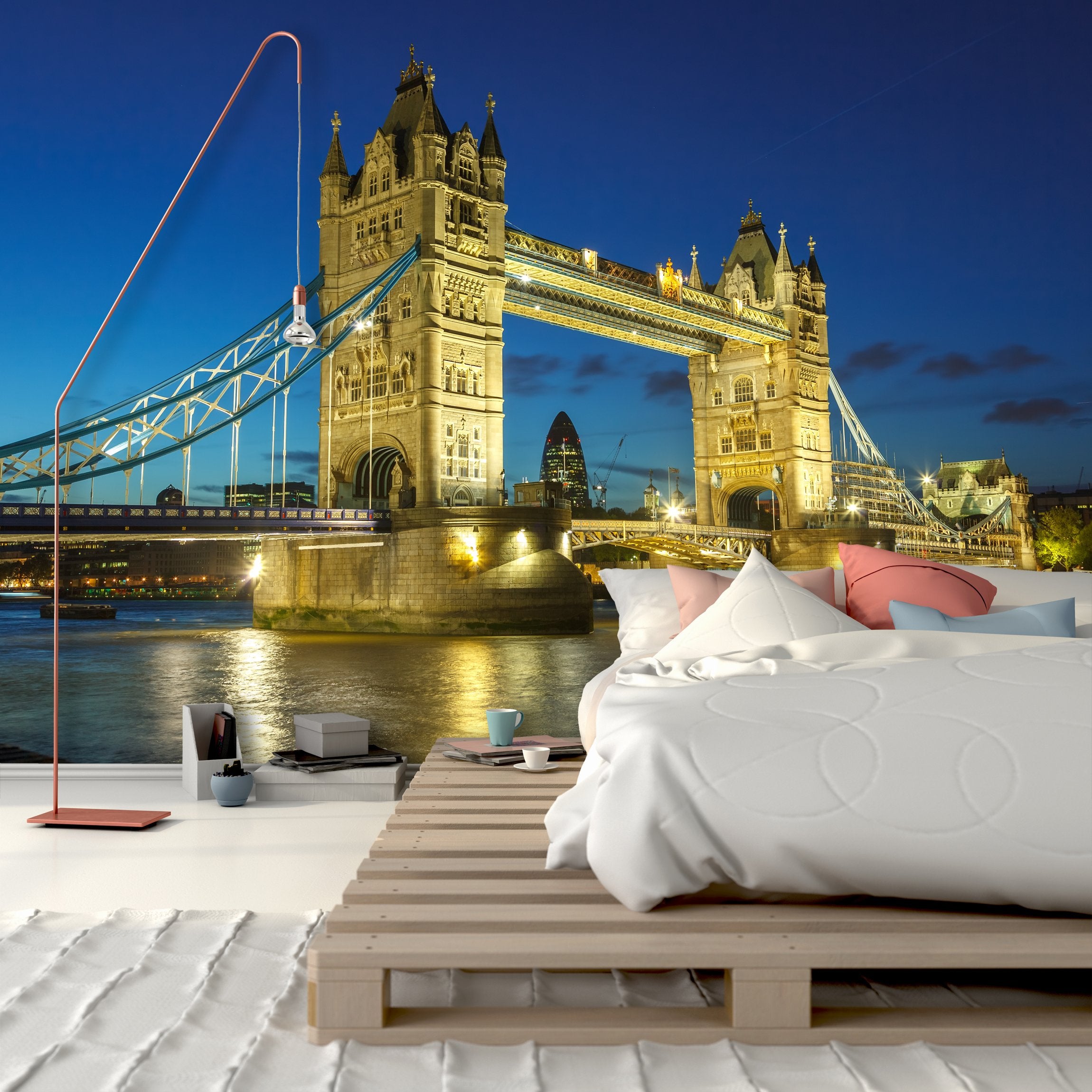 PVC Fototapete Tower Bridge - ECO Wandbild Selbstklebende Tapete - 3D Vinyl Wandsticker XXL  SW037