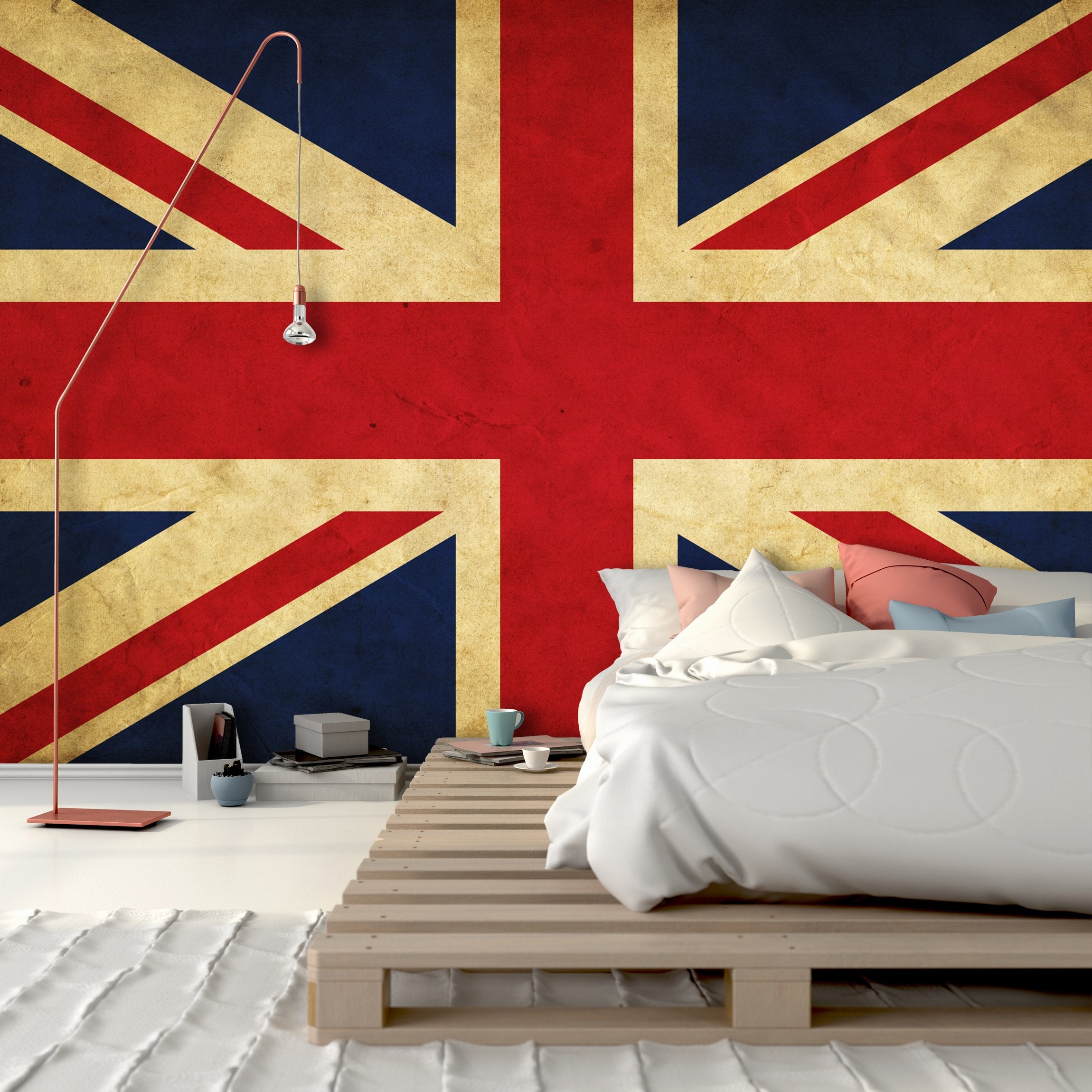 PVC Fototapete UK Grunge Flag - ECO Wandbild Selbstklebende Tapete - 3D Vinyl Wandsticker XXL  SW136