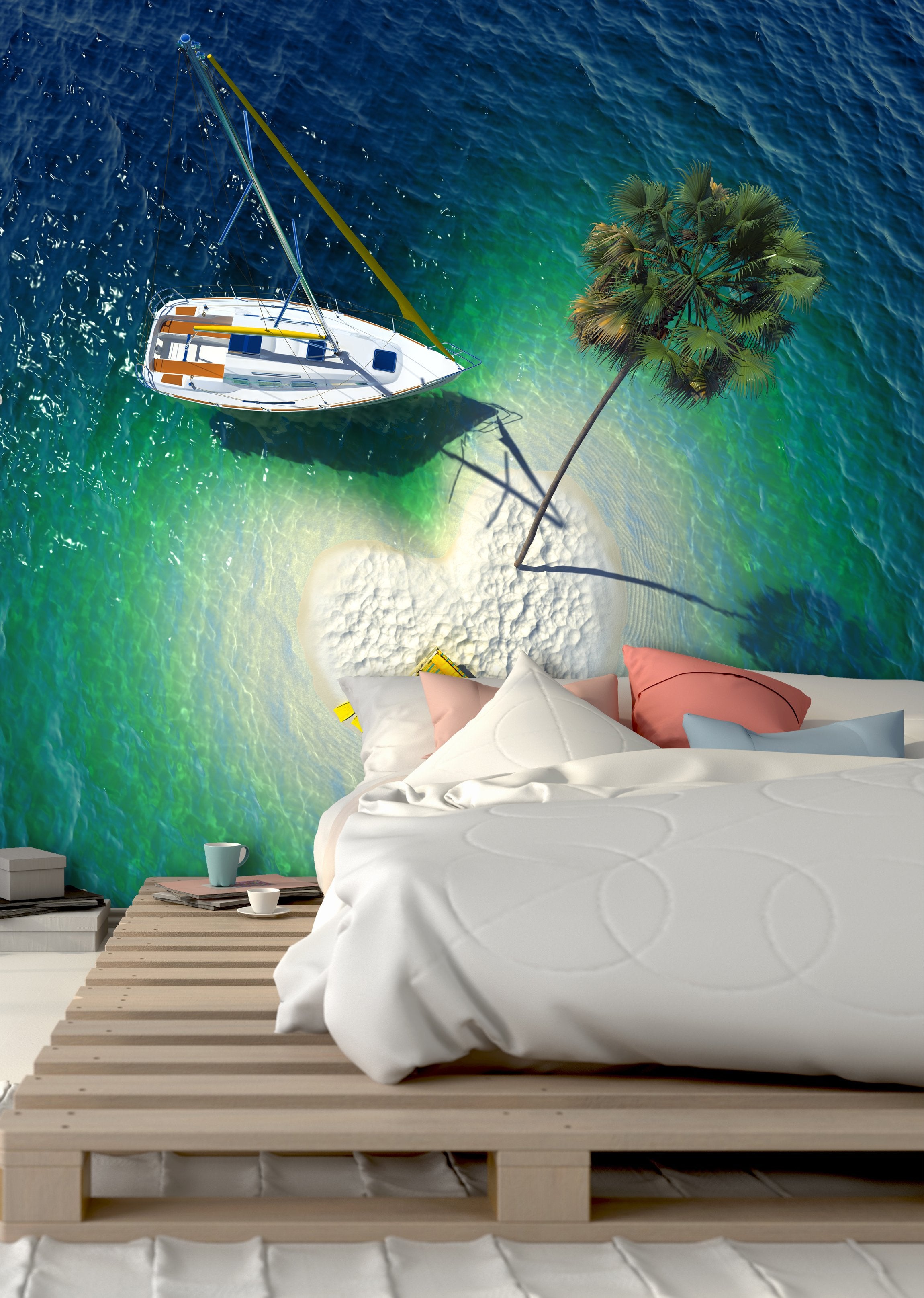 PVC Fototapete Tropical Paradise  - ECO Wandbild Selbstklebende Tapete - 3D Vinyl Wandsticker XXL  SW312
