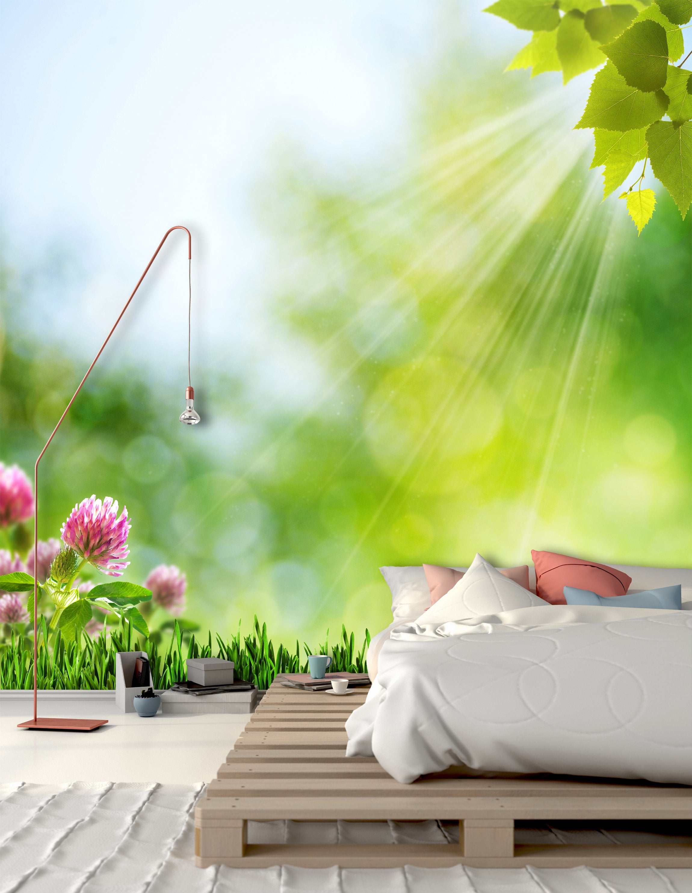 PVC Fototapete Summer Morning - ECO Wandbild Selbstklebende Tapete - 3D Vinyl Wandsticker XXL  SW226