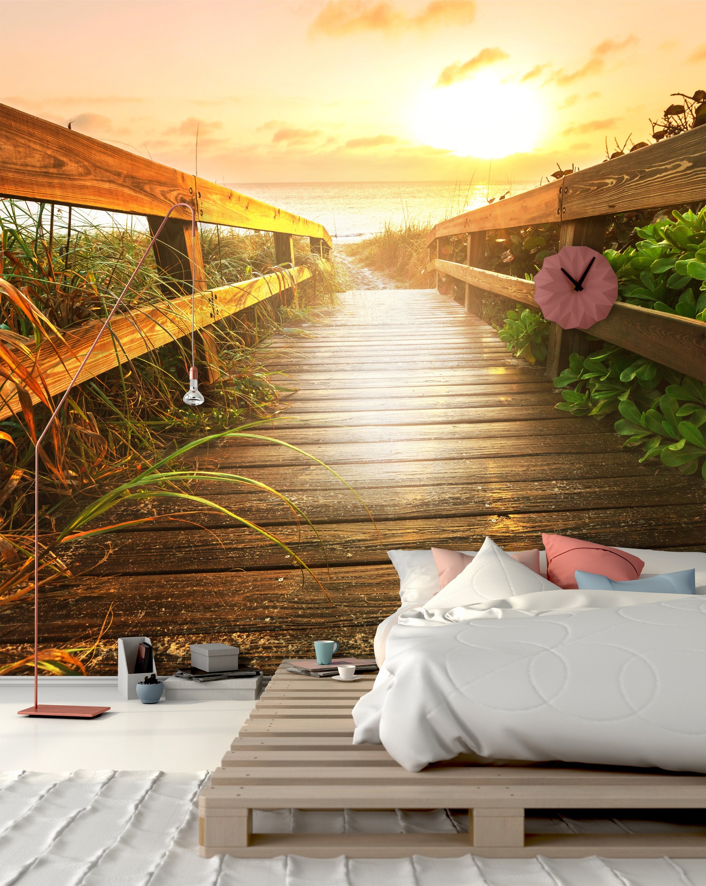 PVC Fototapete Magical Coast In The Evening - ECO Wandbild Selbstklebende Tapete - 3D Vinyl Wandsticker XXL  SW211