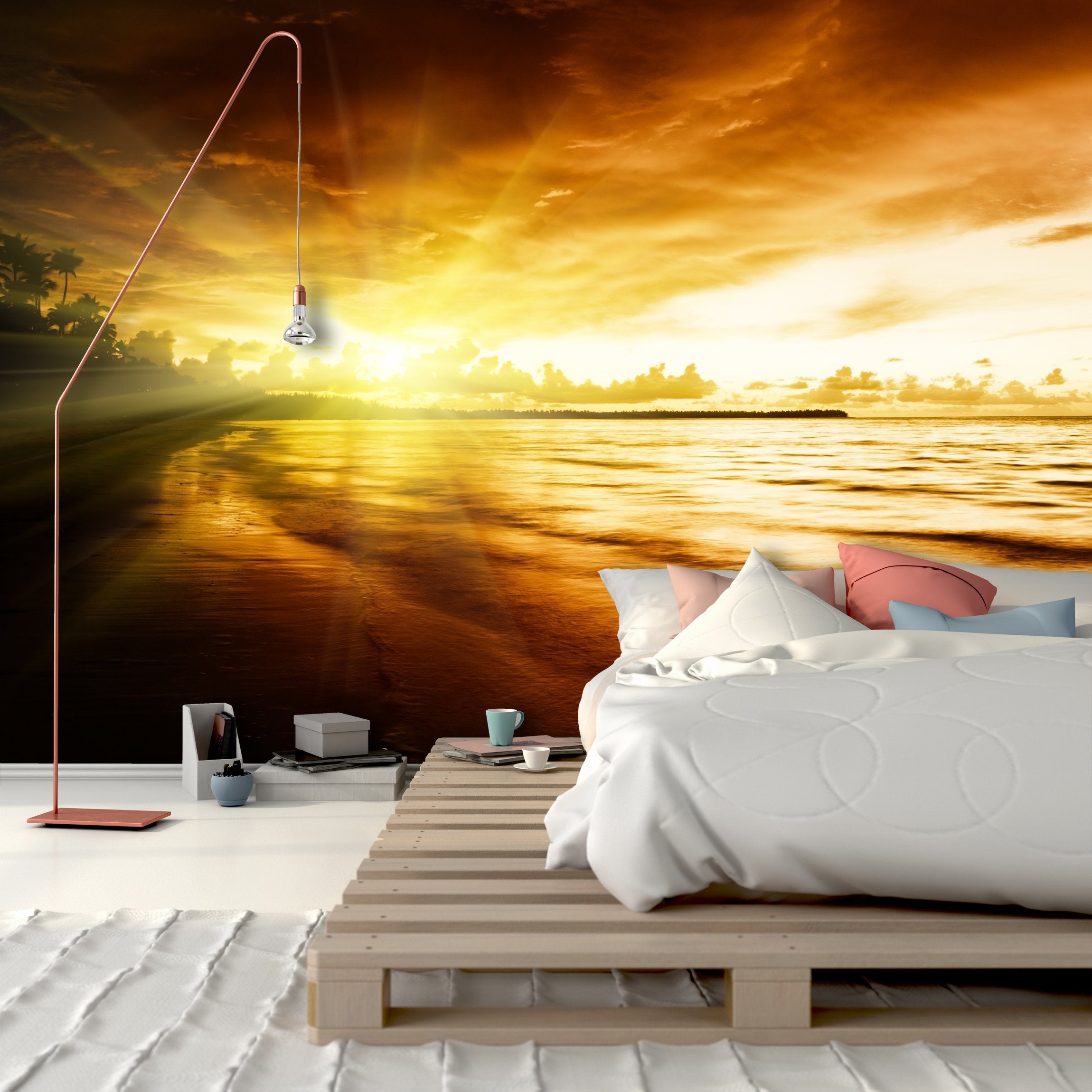 PVC Fototapete Sunrise On Caribbean - ECO Wandbild Selbstklebende Tapete - 3D Vinyl Wandsticker XXL  SW313