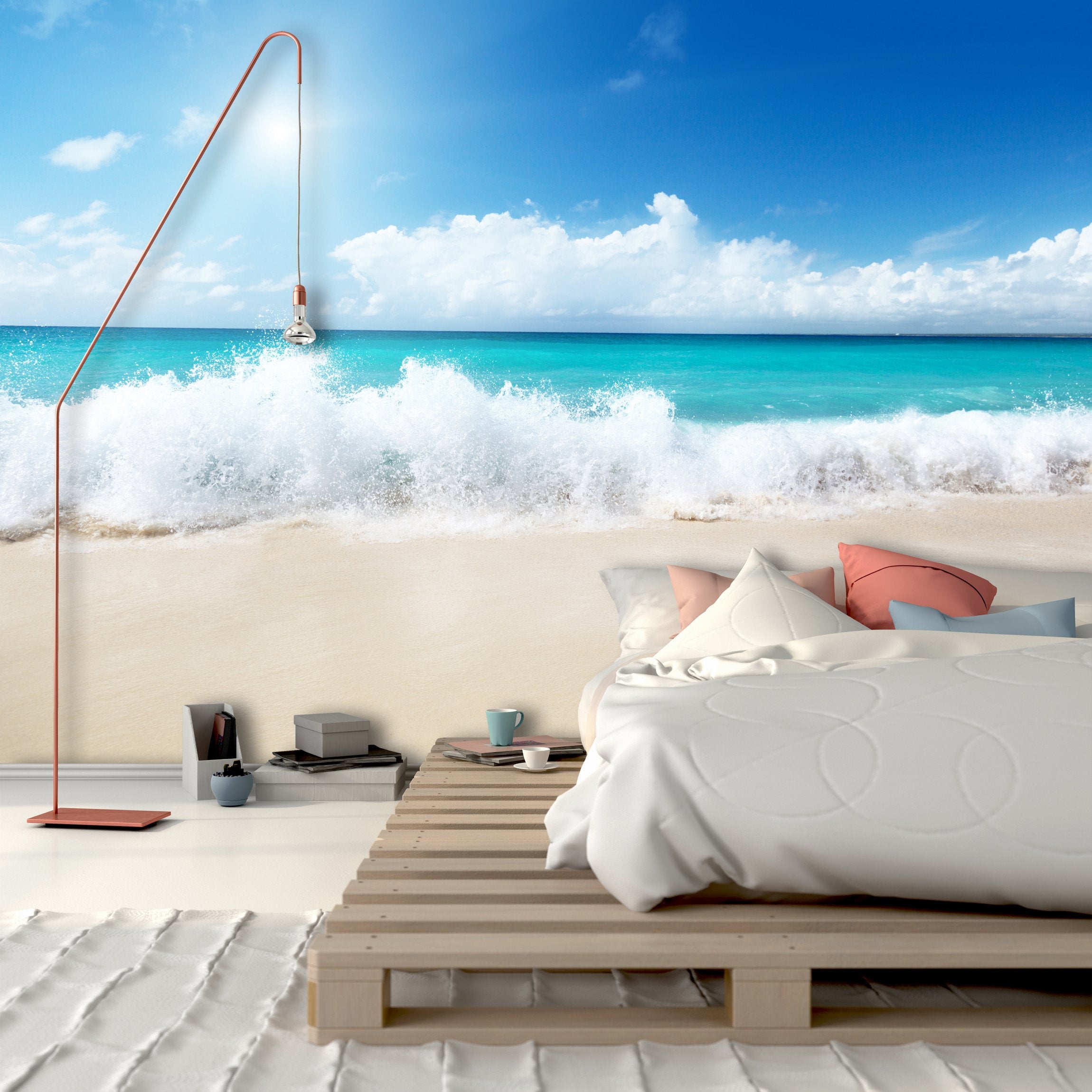 PVC Fototapete Sea And Sand - ECO Wandbild Selbstklebende Tapete - 3D Vinyl Wandsticker XXL  SW200