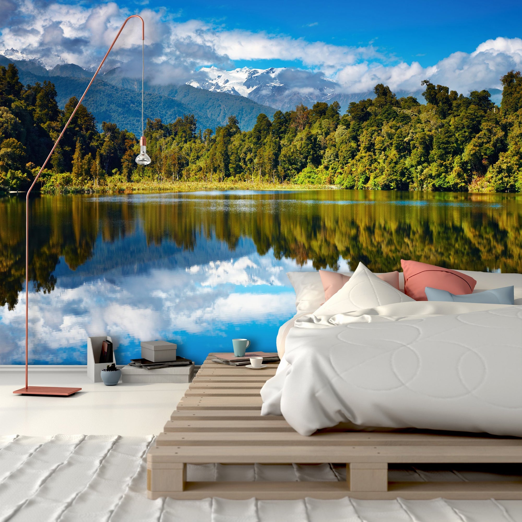 PVC Fototapete Beautiful Lake – ECO Wandbild Selbstklebende Tapete – 3D Vinyl Wandsticker XXL  SW225 - life-decor.de