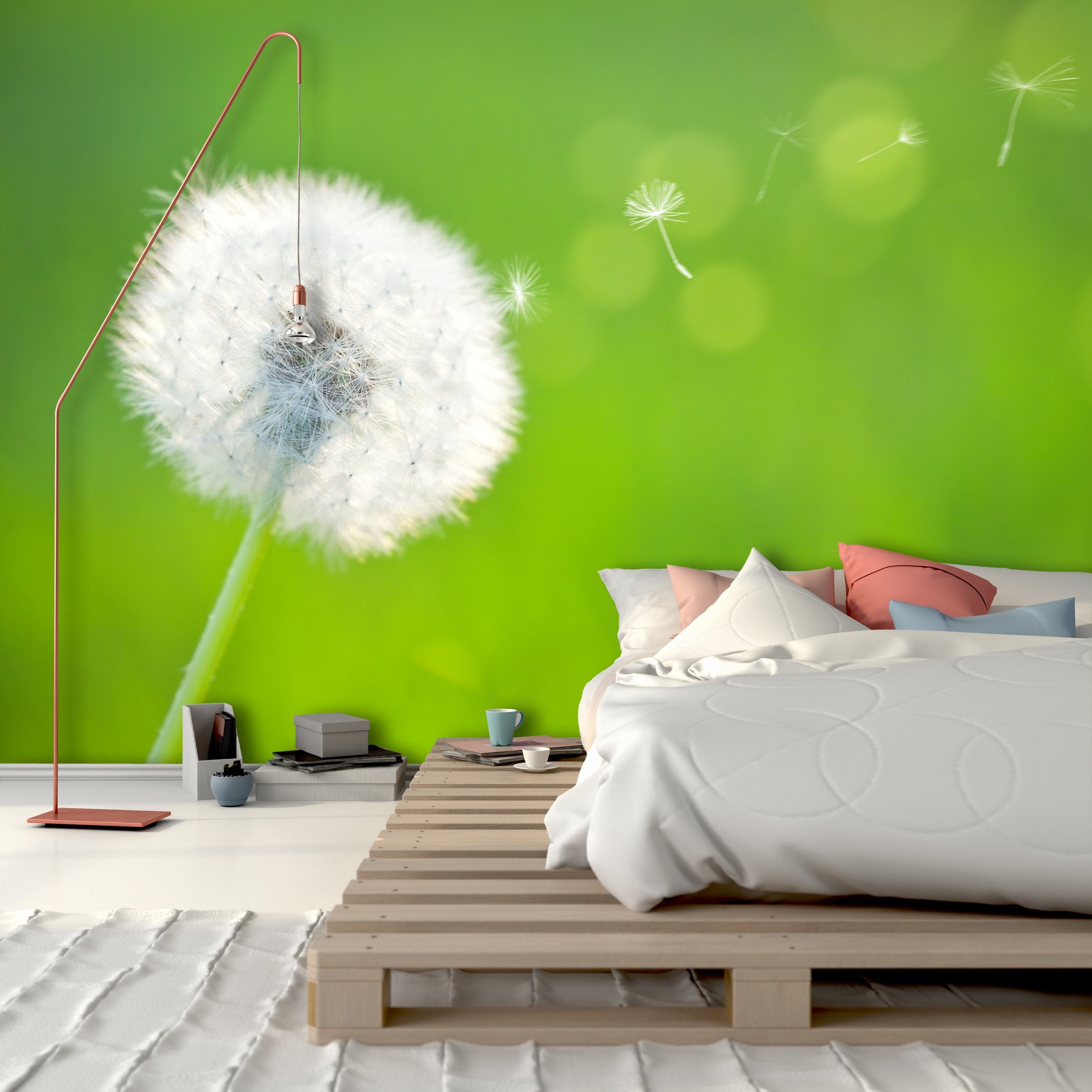 PVC Fototapete Spring Dandelion - ECO Wandbild Selbstklebende Tapete - 3D Vinyl Wandsticker XXL  SW072