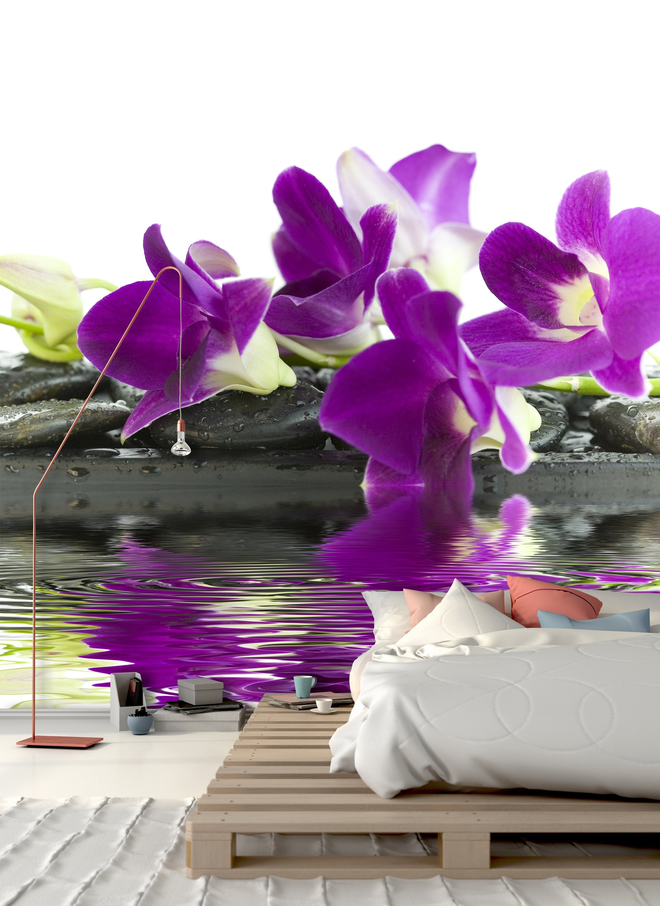 PVC Fototapete Purple Orchid - ECO Wandbild Selbstklebende Tapete - 3D Vinyl Wandsticker XXL  SW059