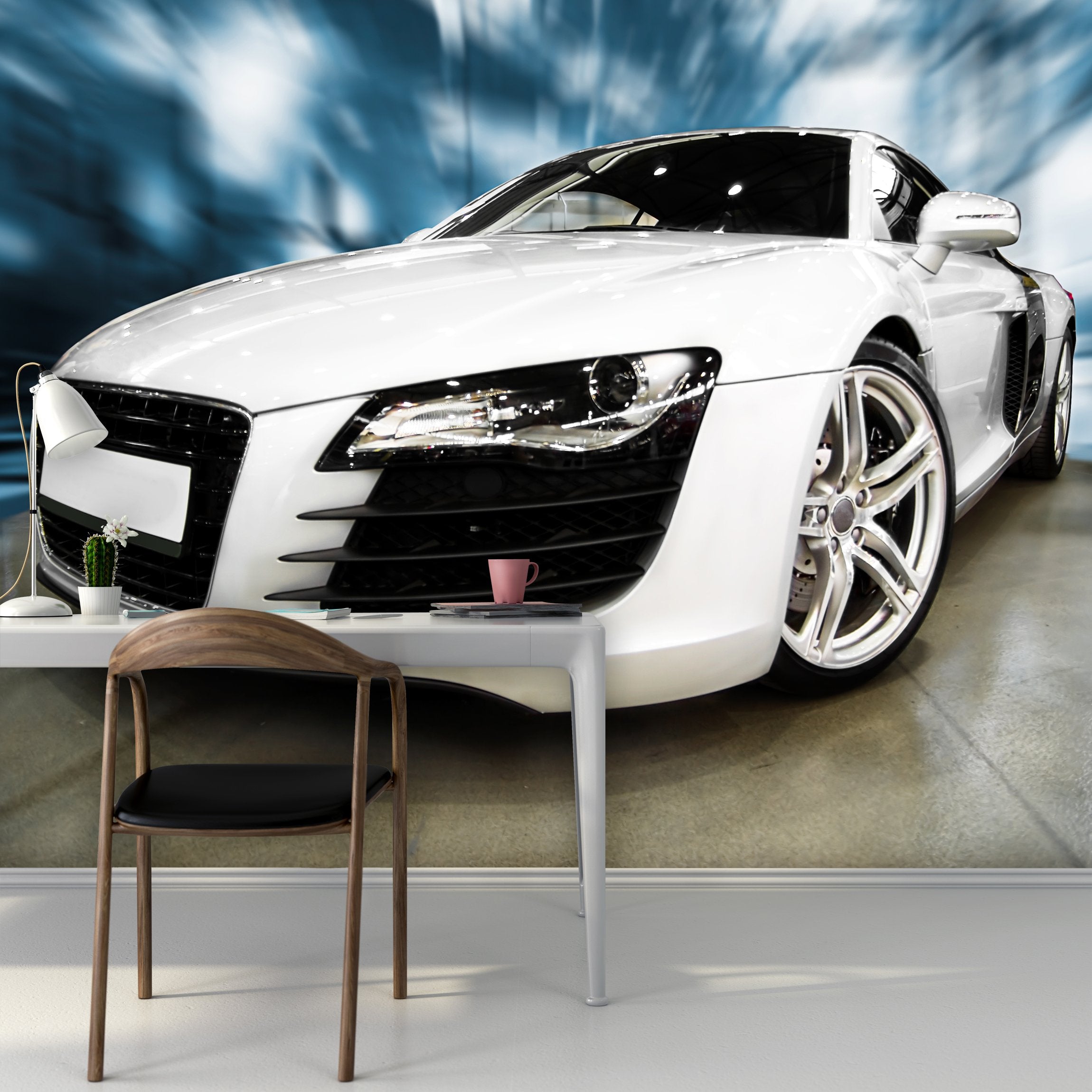 PVC Fototapete Sports Car - ECO Wandbild Selbstklebende Tapete - 3D Vinyl Wandsticker XXL  SW104