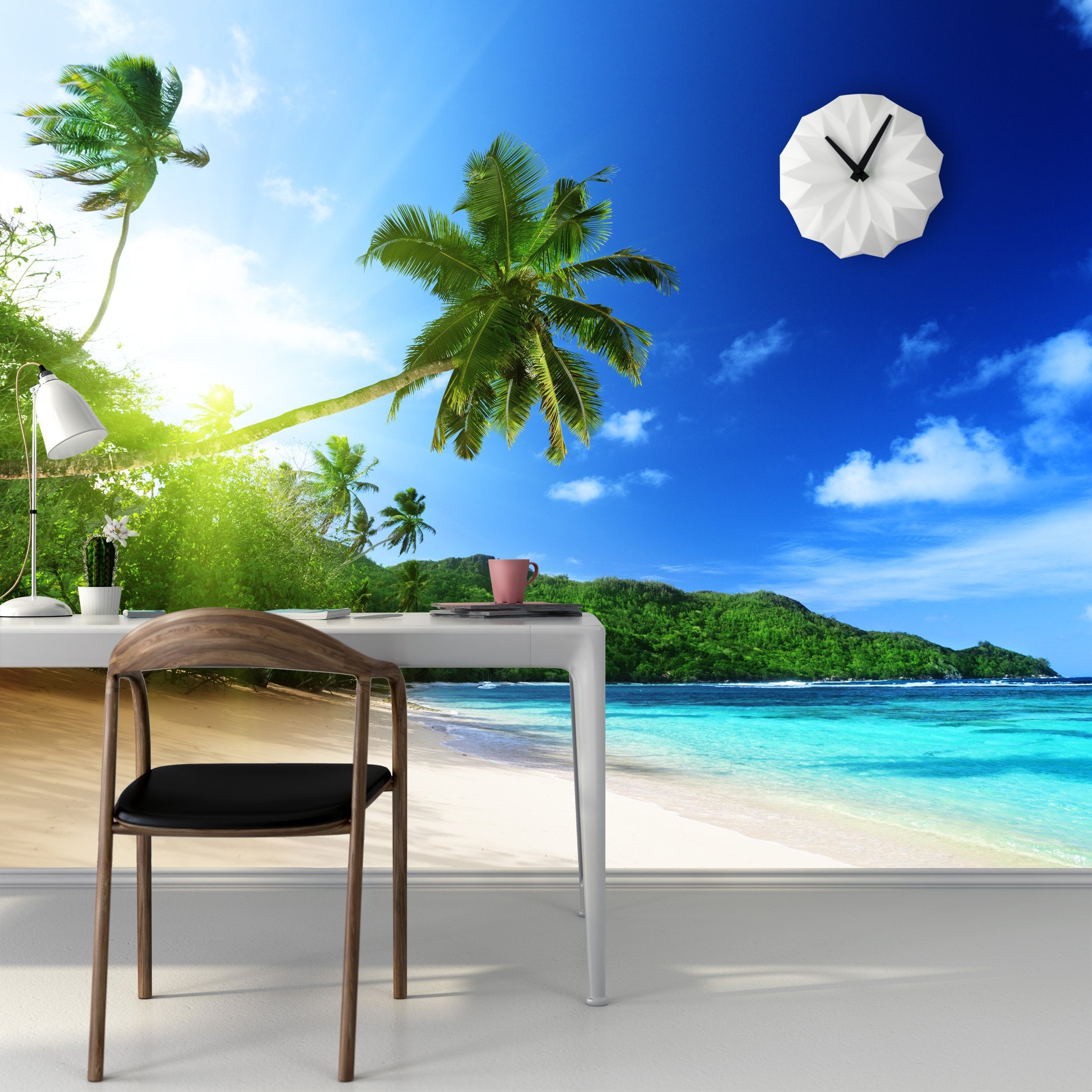 PVC Fototapete Beach In Sunset - ECO Wandbild Selbstklebende Tapete - 3D Vinyl Wandsticker XXL  SW094