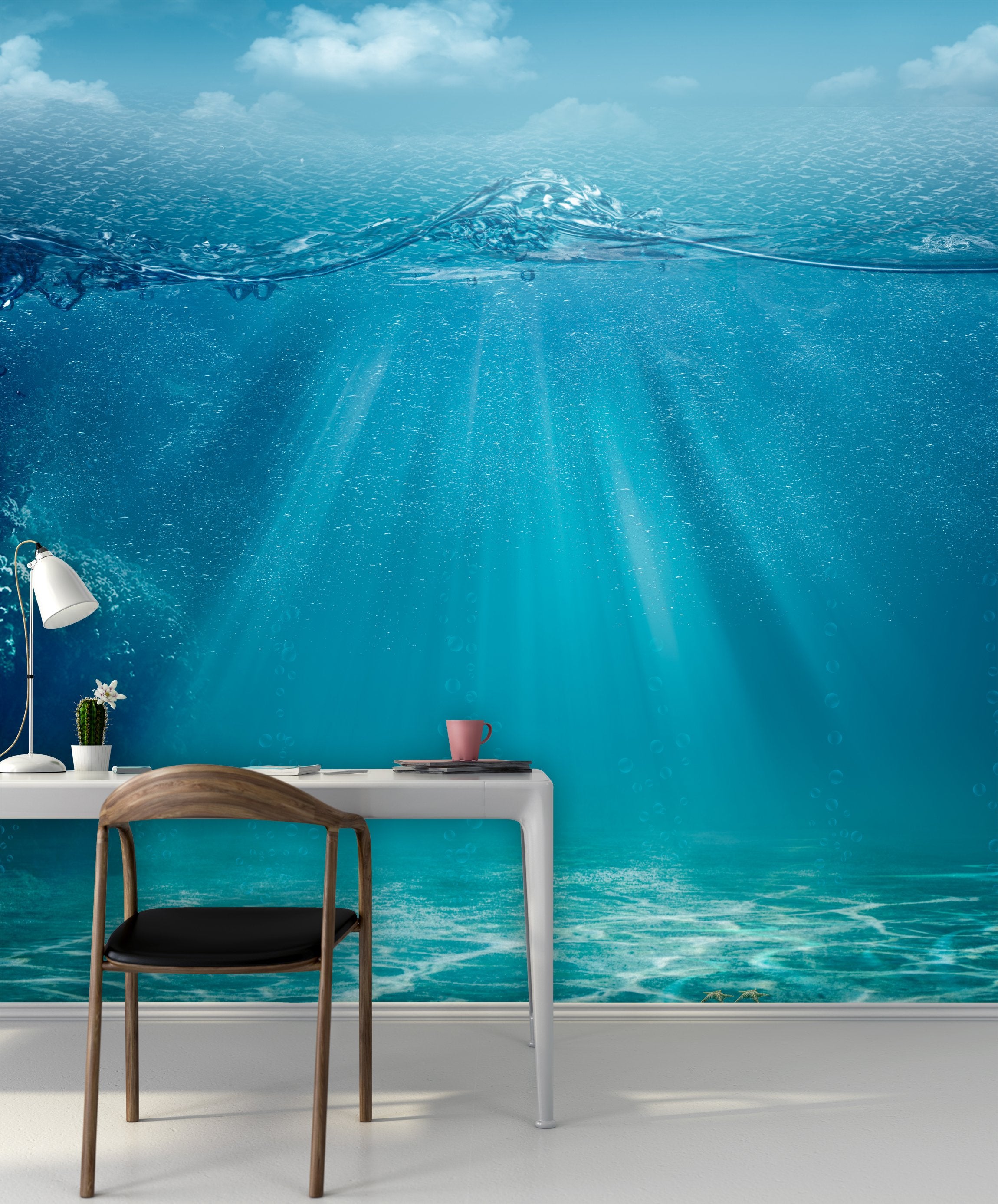 PVC Fototapete Abstract Sea – ECO Wandbild Selbstklebende Tapete – 3D Vinyl Wandsticker XXL  SW277 - life-decor.de