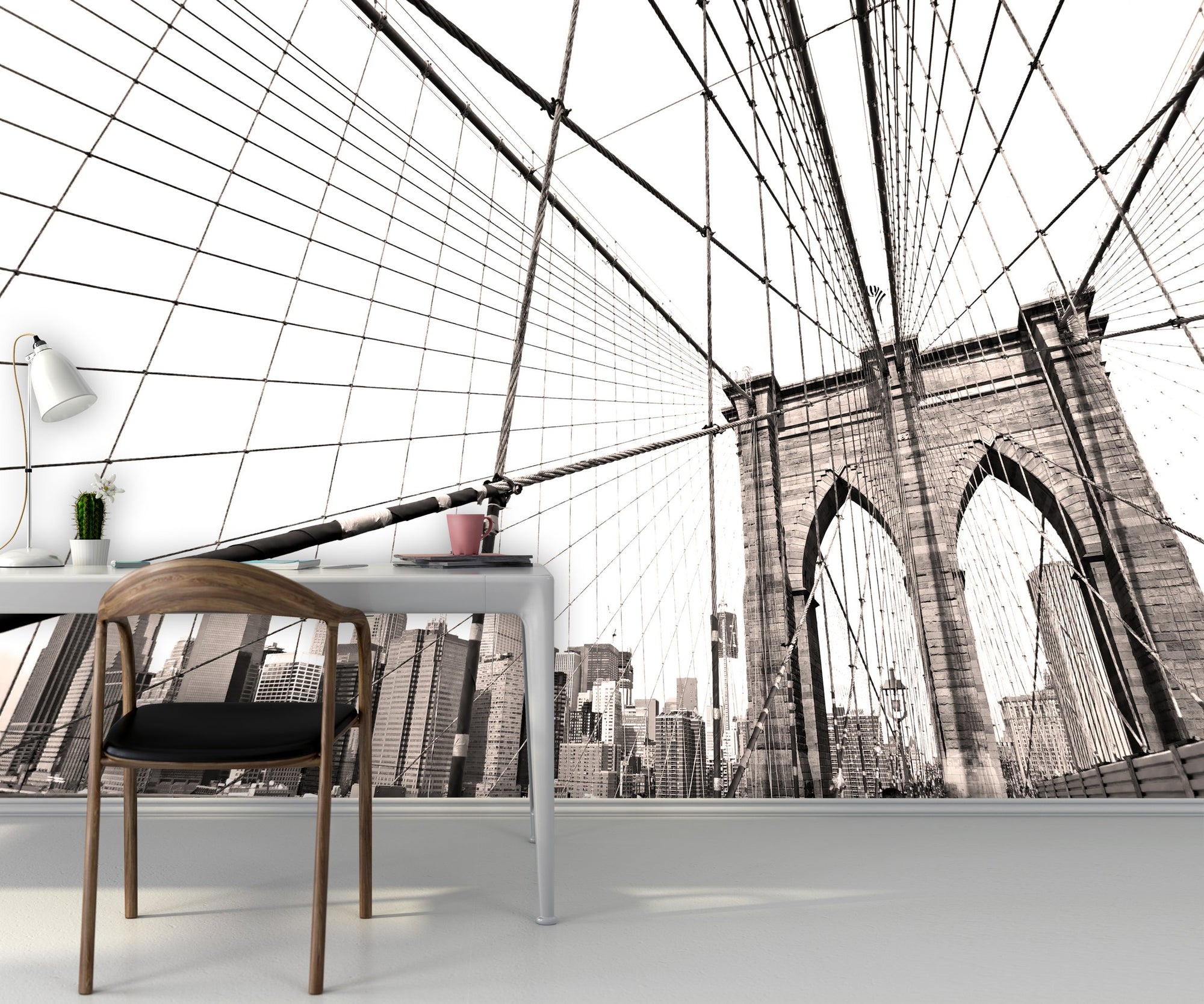 PVC Fototapete Manhattan Bridge – ECO Wandbild Selbstklebende Tapete – 3D Vinyl Wandsticker XXL  SW132 - life-decor.de