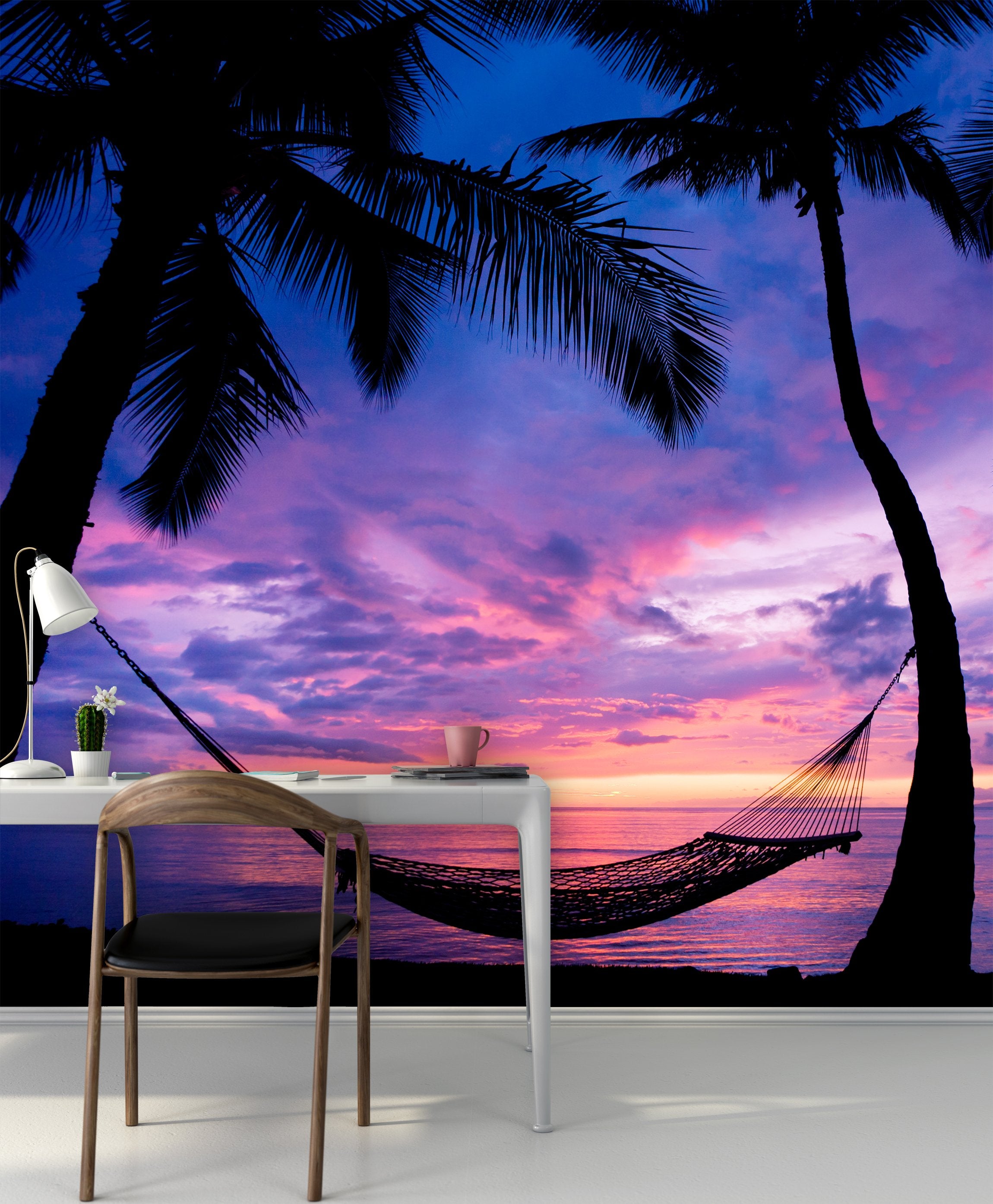 PVC Fototapete Beautiful Vacation Sunset - ECO Wandbild Selbstklebende Tapete - 3D Vinyl Wandsticker XXL  SW210