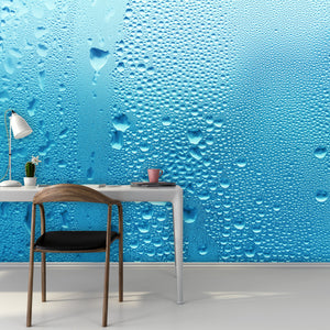 PVC Fototapete Blue Water Drop – ECO Wandbild Selbstklebende Tapete – 3D Vinyl Wandsticker XXL  SW219 - life-decor.de