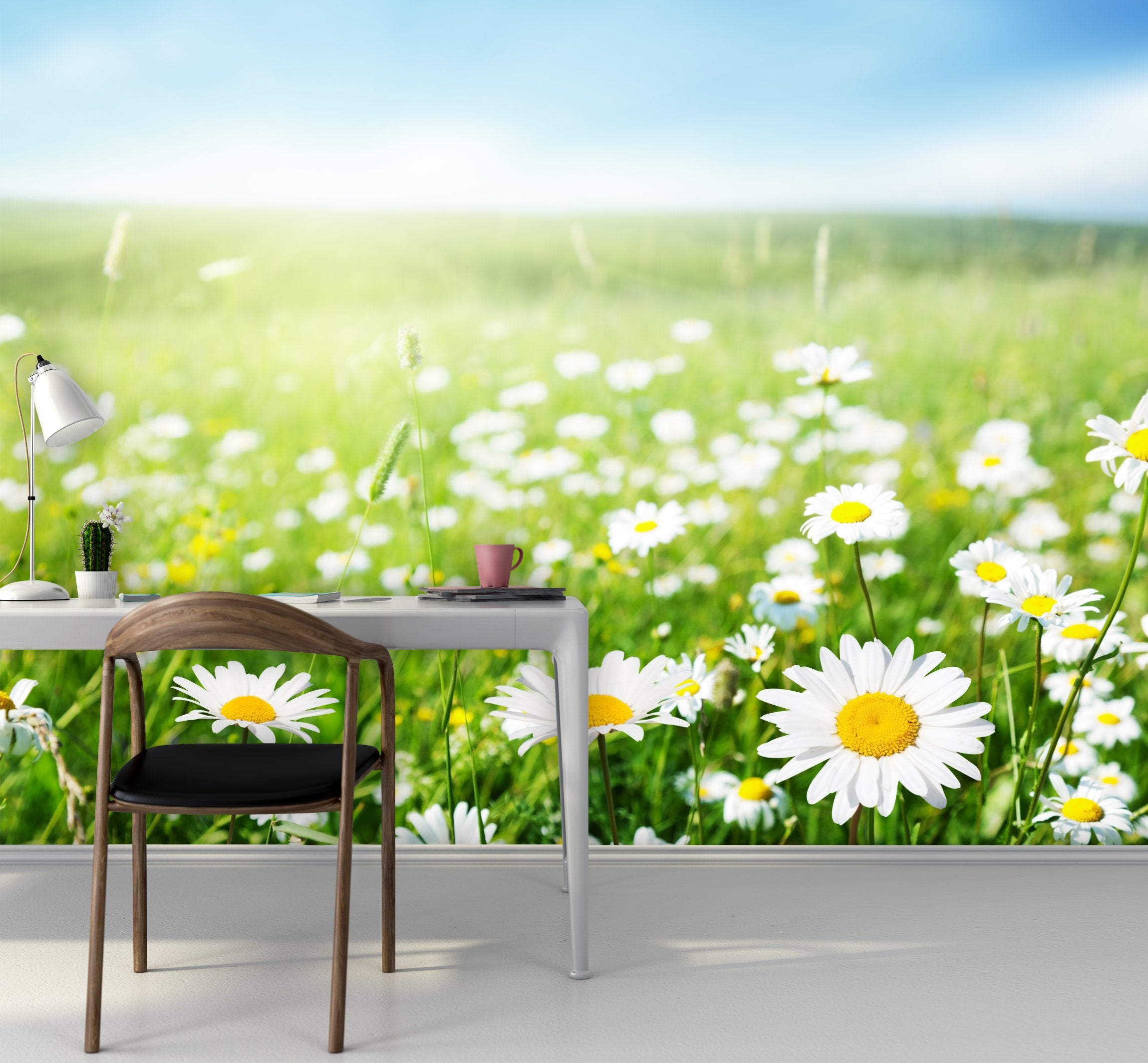 PVC Fototapete Daisy Flowers - ECO Wandbild Selbstklebende Tapete - 3D Vinyl Wandsticker XXL  SW157