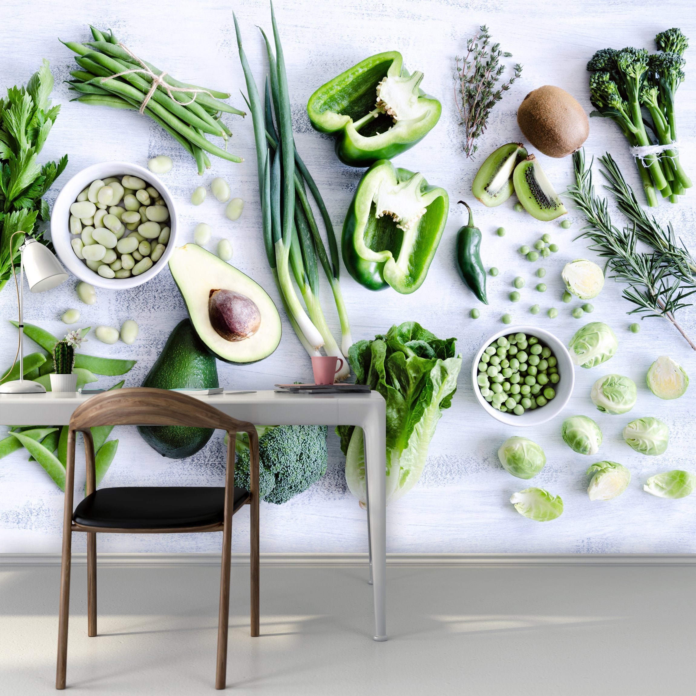 PVC Fototapete Green Vegetables – ECO Wandbild Selbstklebende Tapete – 3D Vinyl Wandsticker XXL  SW186 - life-decor.de