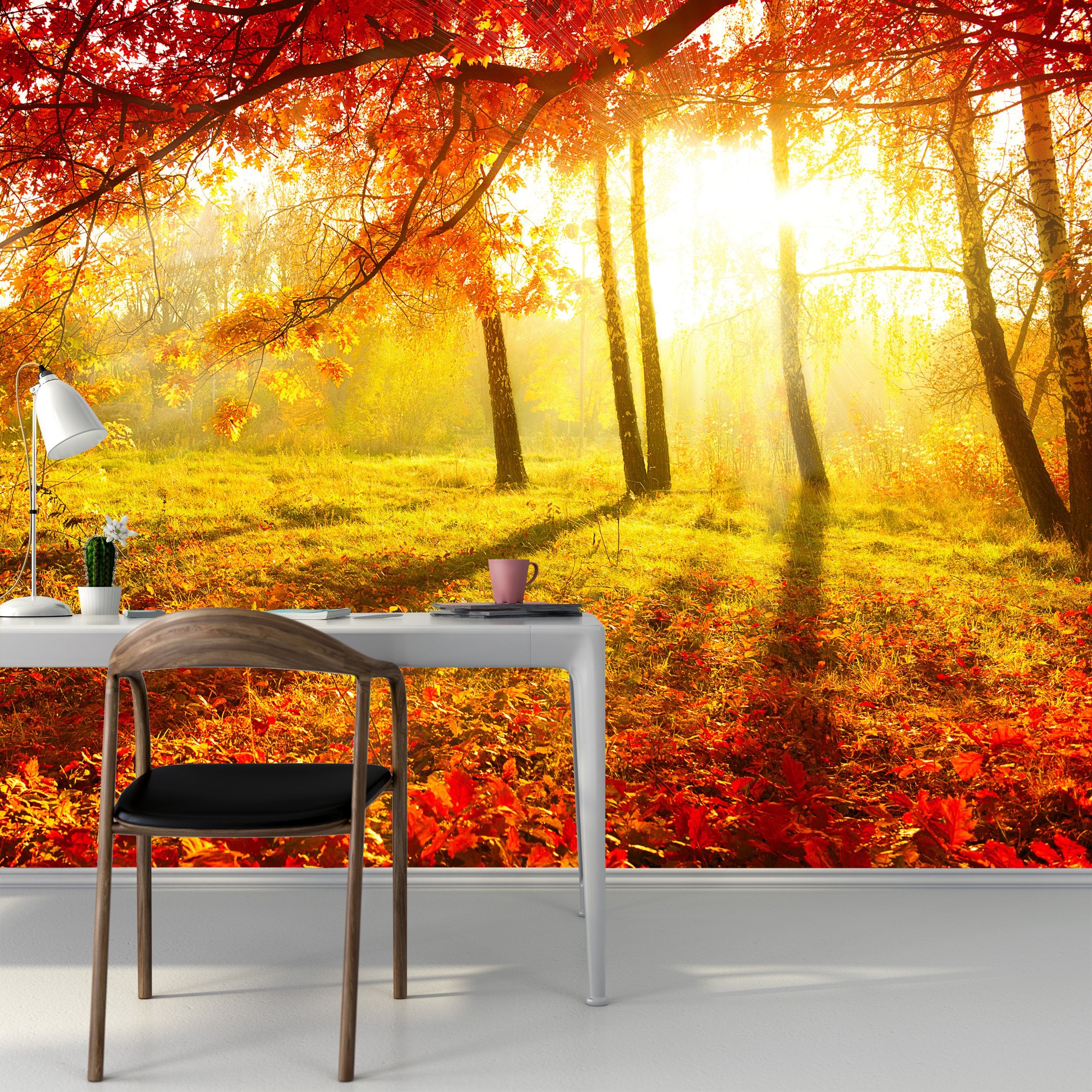PVC Fototapete Autumnal Park – ECO Wandbild Selbstklebende Tapete – 3D Vinyl Wandsticker XXL  SW093 - life-decor.de