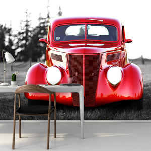 PVC Fototapete Vintage Car – ECO Wandbild Selbstklebende Tapete – 3D Vinyl Wandsticker XXL  SW106 - life-decor.de