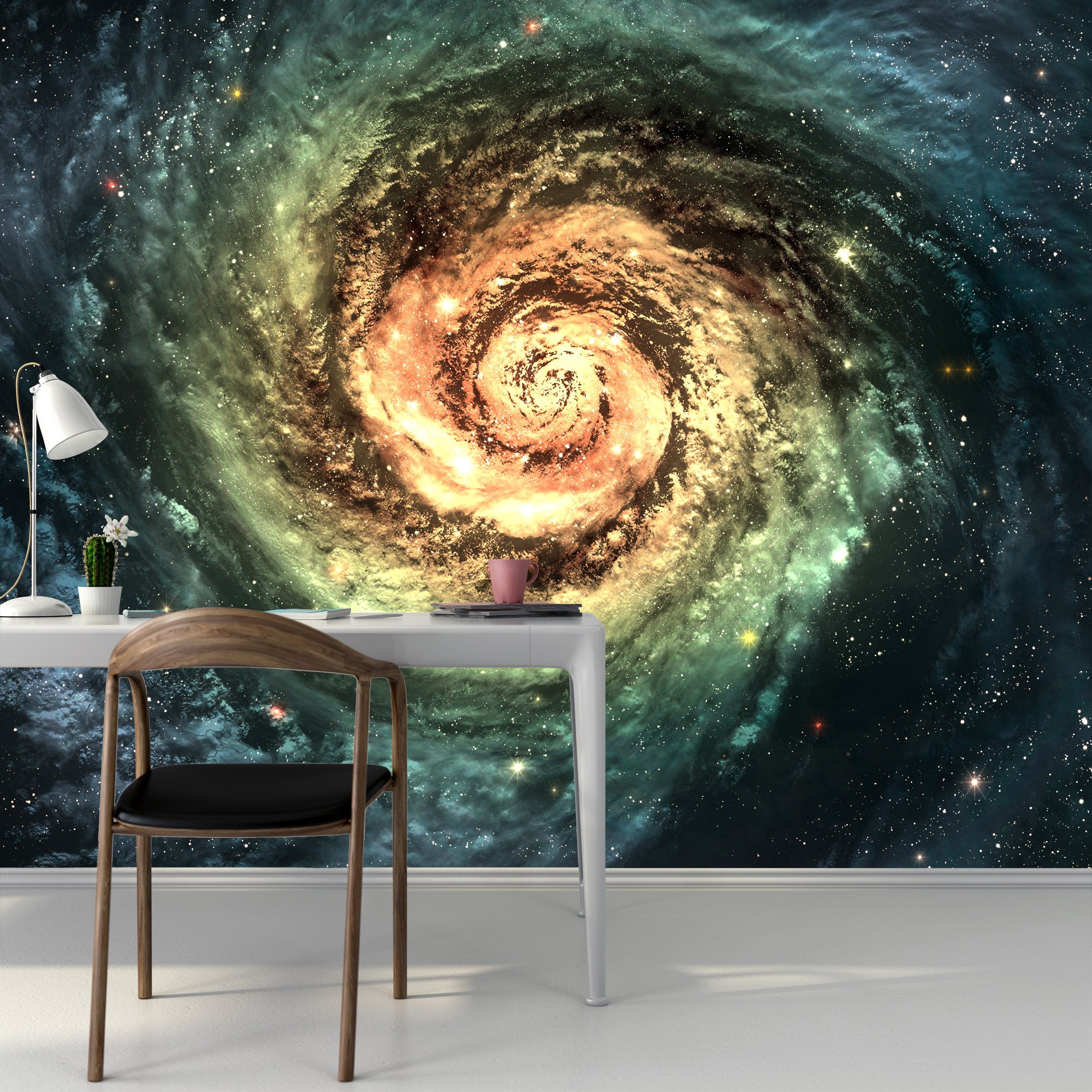 PVC Fototapete Spiral Galaxy - ECO Wandbild Selbstklebende Tapete - 3D Vinyl Wandsticker XXL  SW047