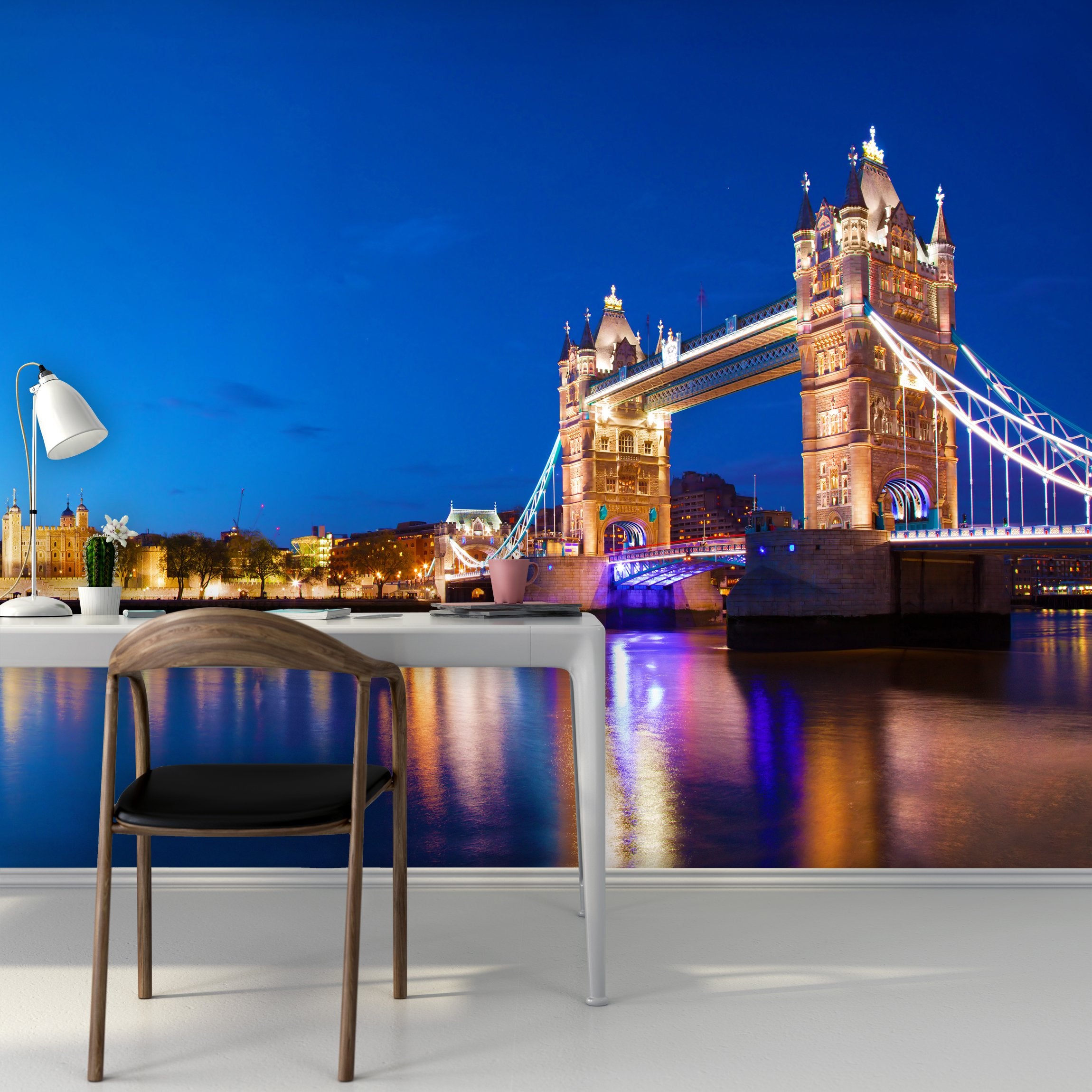 PVC Fototapete Tower Bridge in London – ECO Wandbild Selbstklebende Tapete – 3D Vinyl Wandsticker XXL  SW110 - life-decor.de