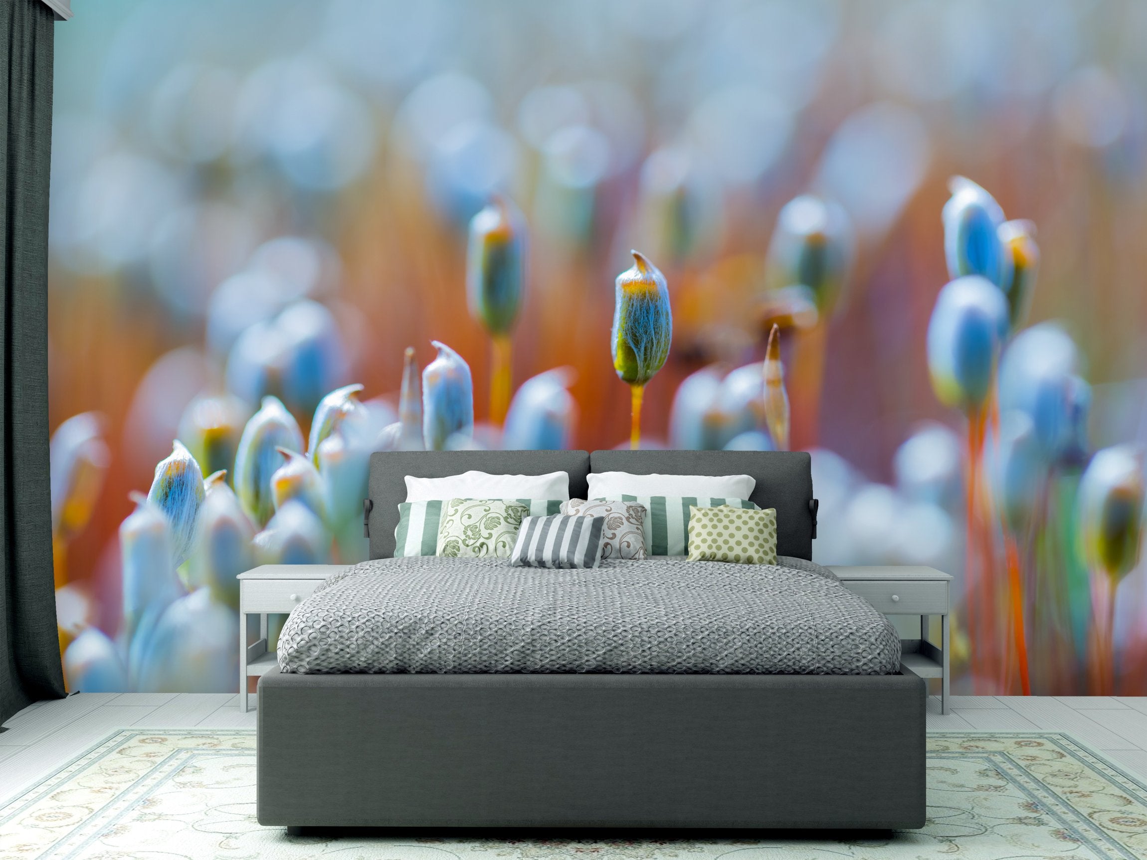 PVC Fototapete Beutiful Blooming Moss - ECO Wandbild Selbstklebende Tapete - 3D Vinyl Wandsticker XXL  SW268