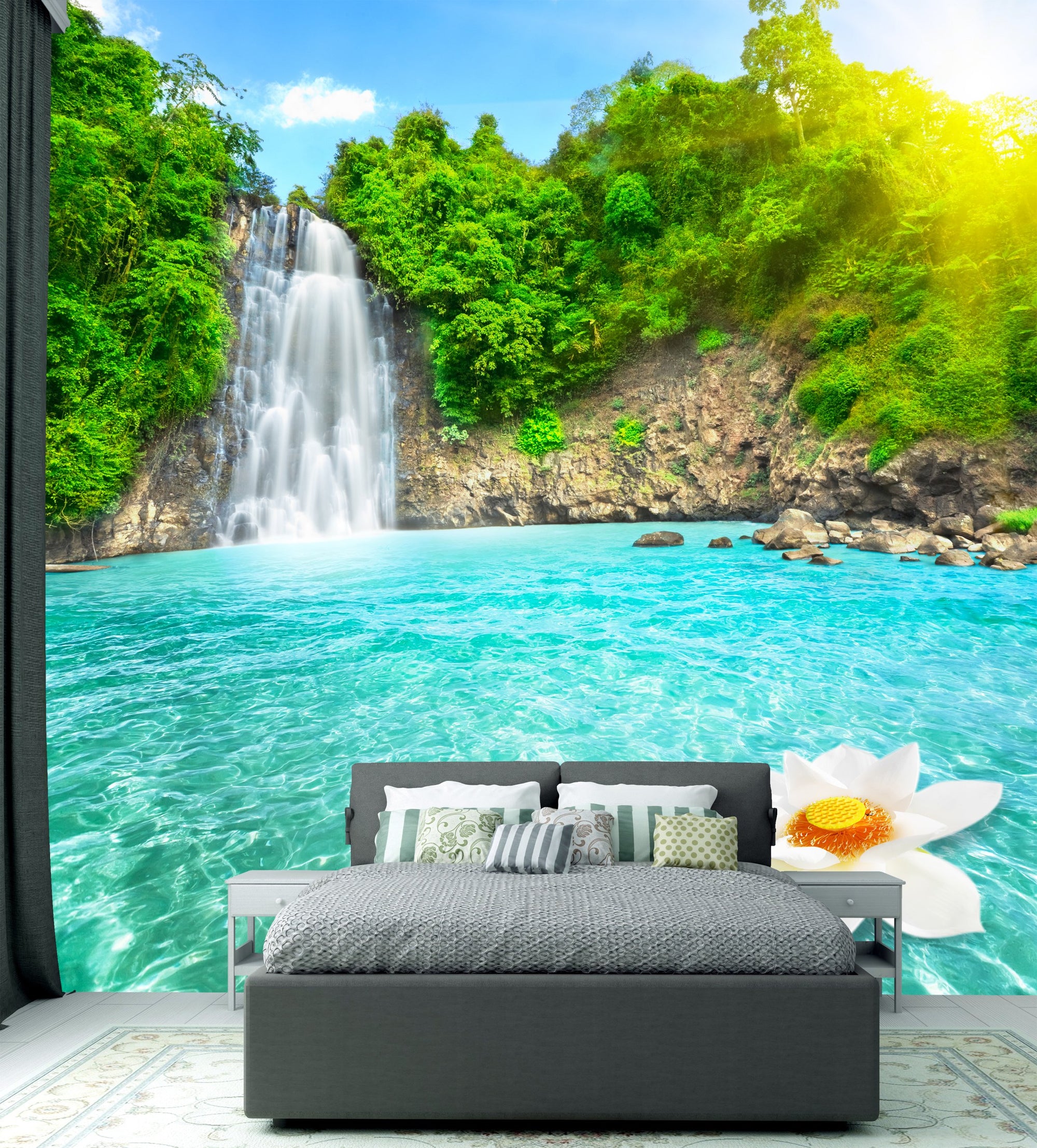 PVC Fototapete Waterfall – ECO Wandbild Selbstklebende Tapete – 3D Vinyl Wandsticker XXL  SW195 - life-decor.de
