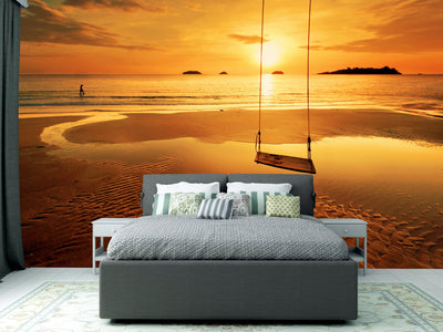 PVC Fototapete Tropical Colorful Sunset – ECO Wandbild Selbstklebende Tapete – 3D Vinyl Wandsticker XXL  SW296 - life-decor.de