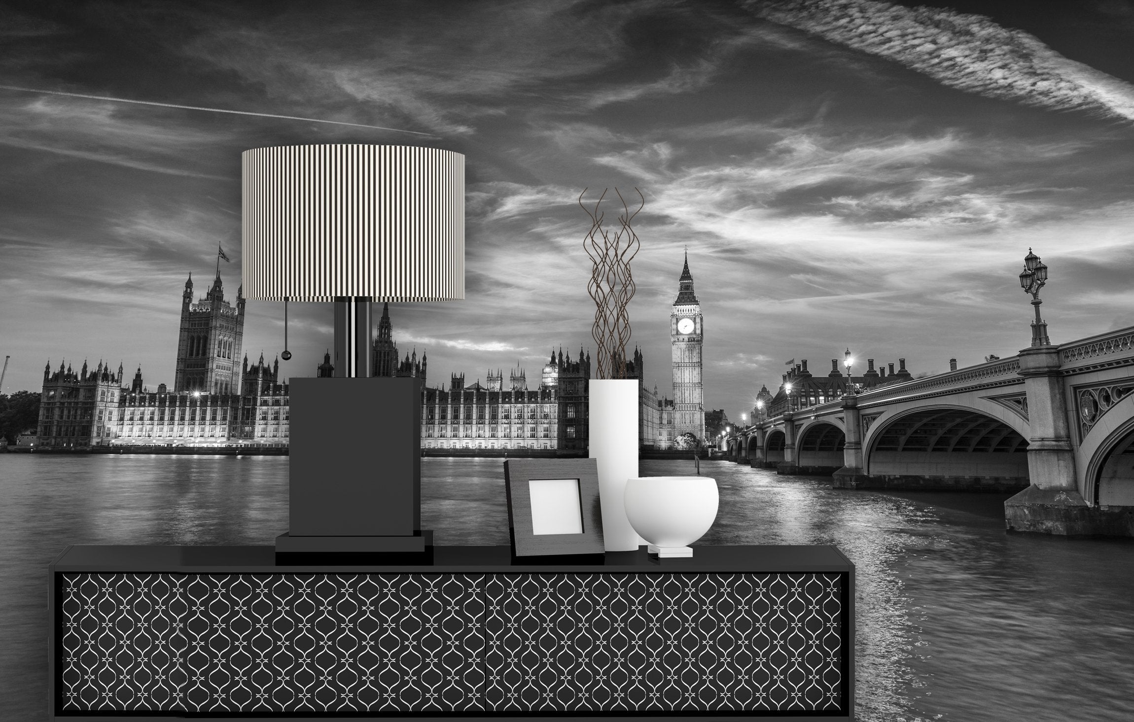 PVC Fototapete Westminster By Night - ECO Wandbild Selbstklebende Tapete - 3D Vinyl Wandsticker XXL  SW221