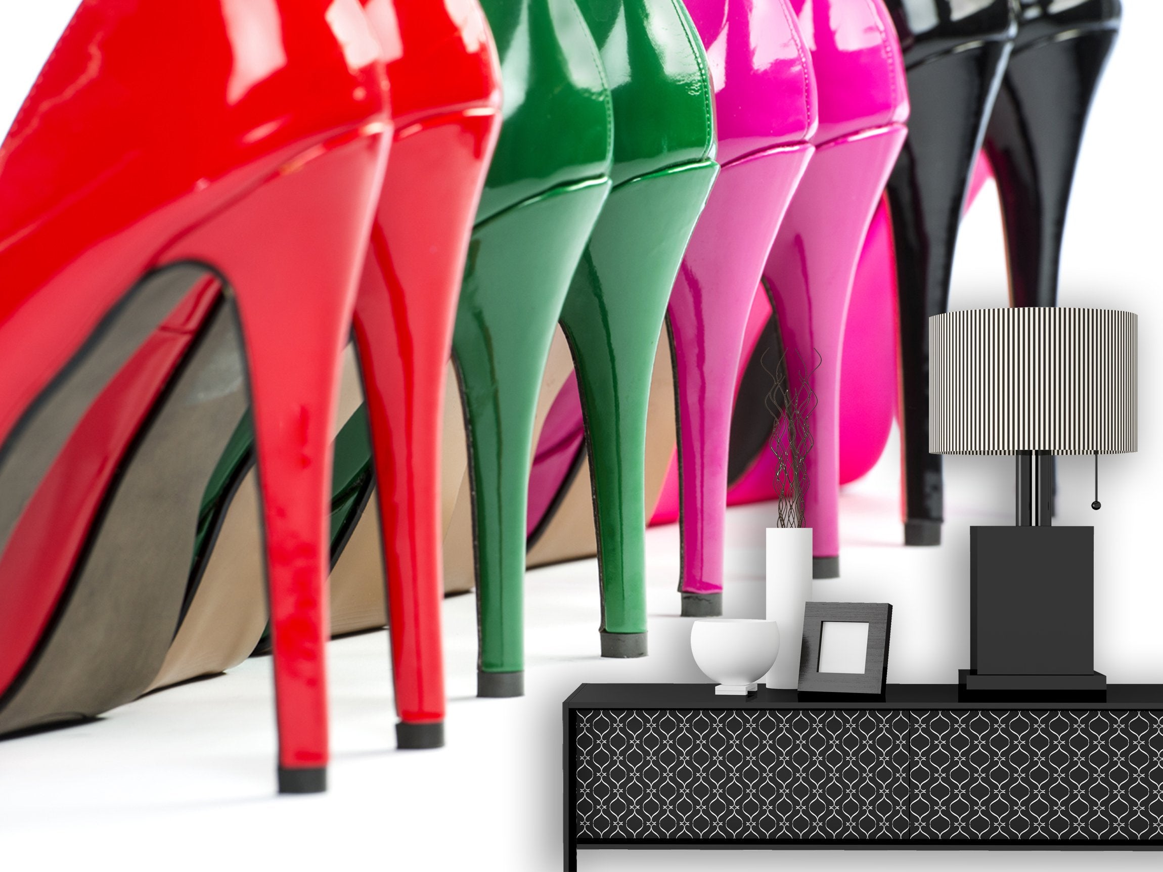 PVC Fototapete High Heels - ECO Wandbild Selbstklebende Tapete - 3D Vinyl Wandsticker XXL  SW140