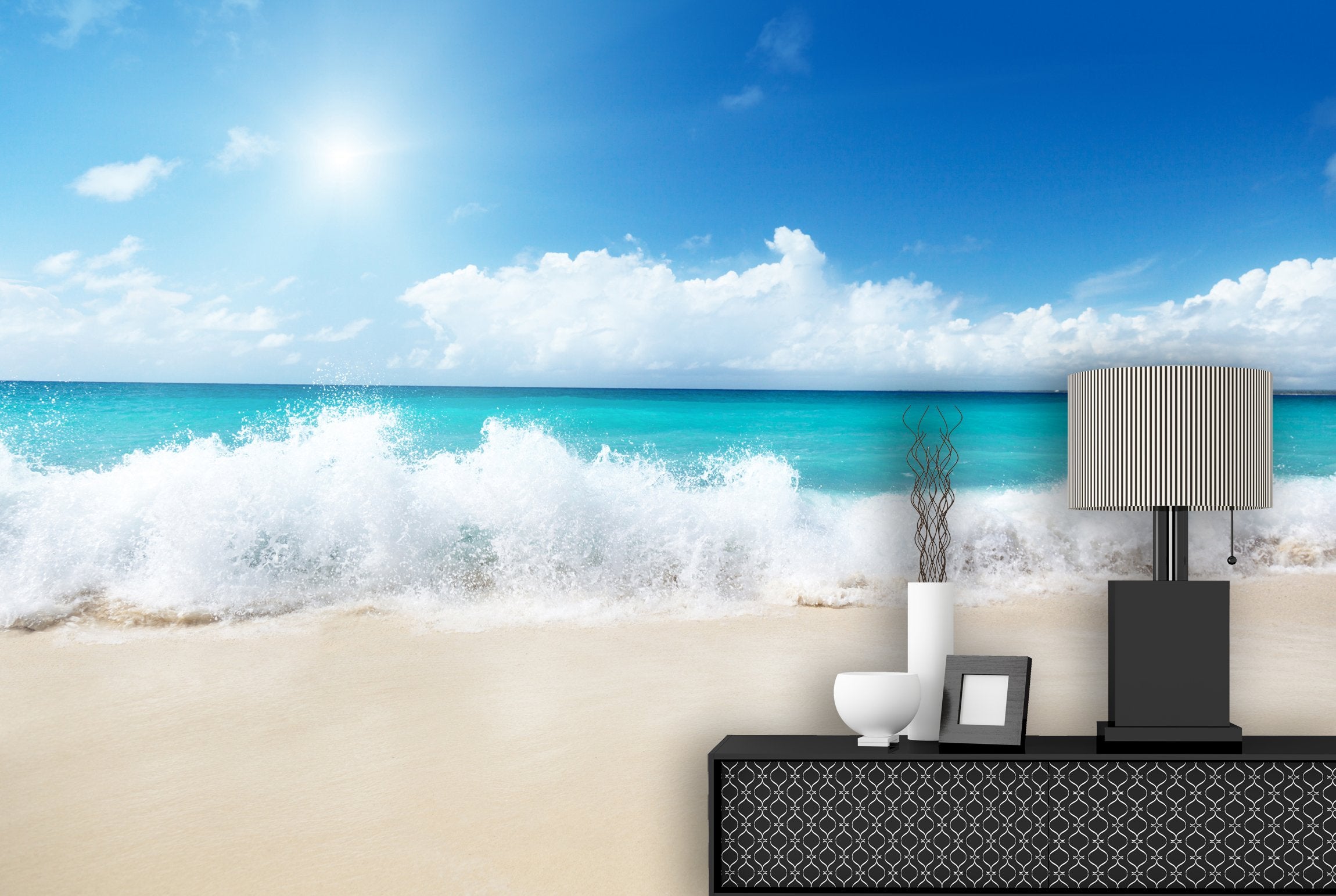 PVC Fototapete Sea And Sand - ECO Wandbild Selbstklebende Tapete - 3D Vinyl Wandsticker XXL  SW200