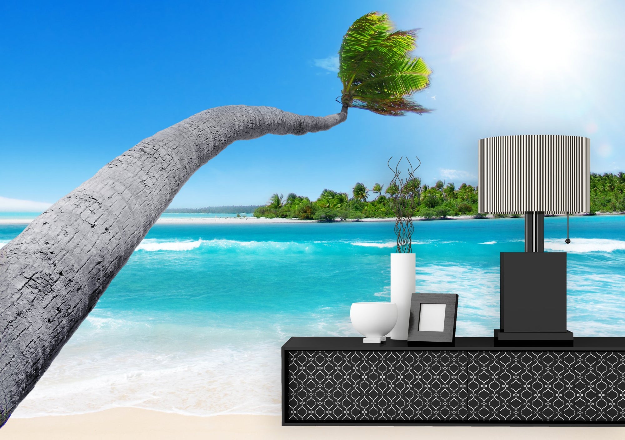 PVC Fototapete Tropical Paradise – ECO Wandbild Selbstklebende Tapete – 3D Vinyl Wandsticker XXL  SW208 - life-decor.de