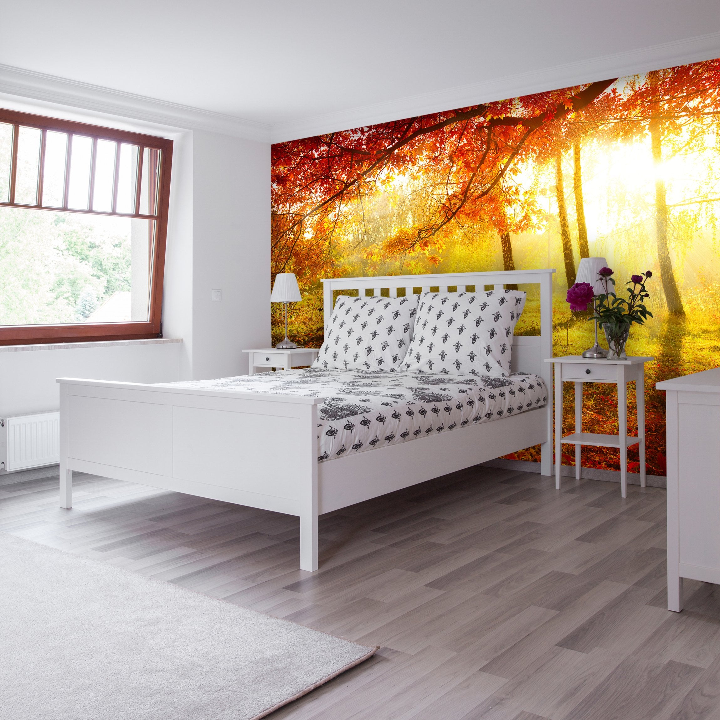 PVC Fototapete Autumnal Park – ECO Wandbild Selbstklebende Tapete – 3D Vinyl Wandsticker XXL  SW093 - life-decor.de