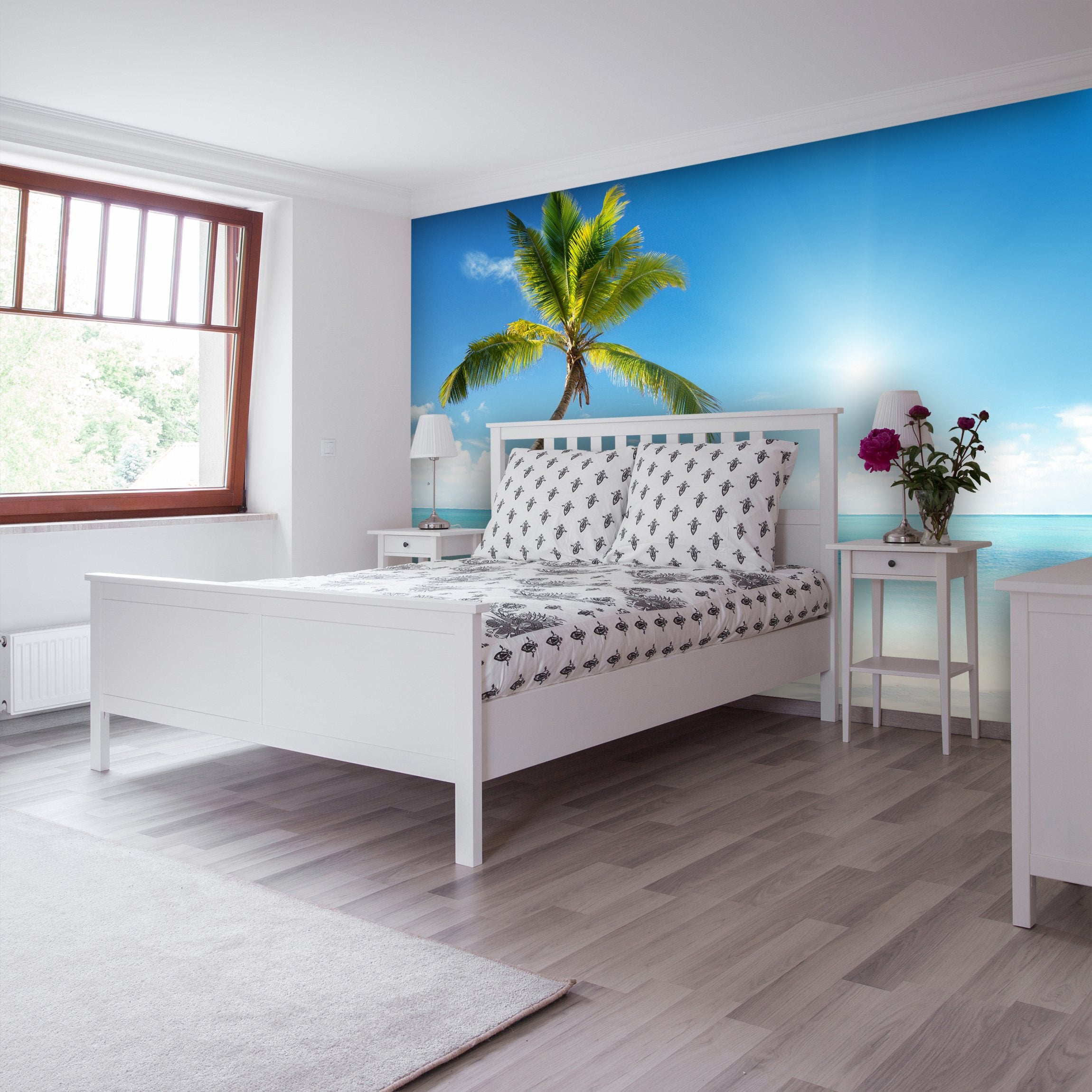 PVC Fototapete Caribbean Sea And Coconut - ECO Wandbild Selbstklebende Tapete - 3D Vinyl Wandsticker XXL  SW122