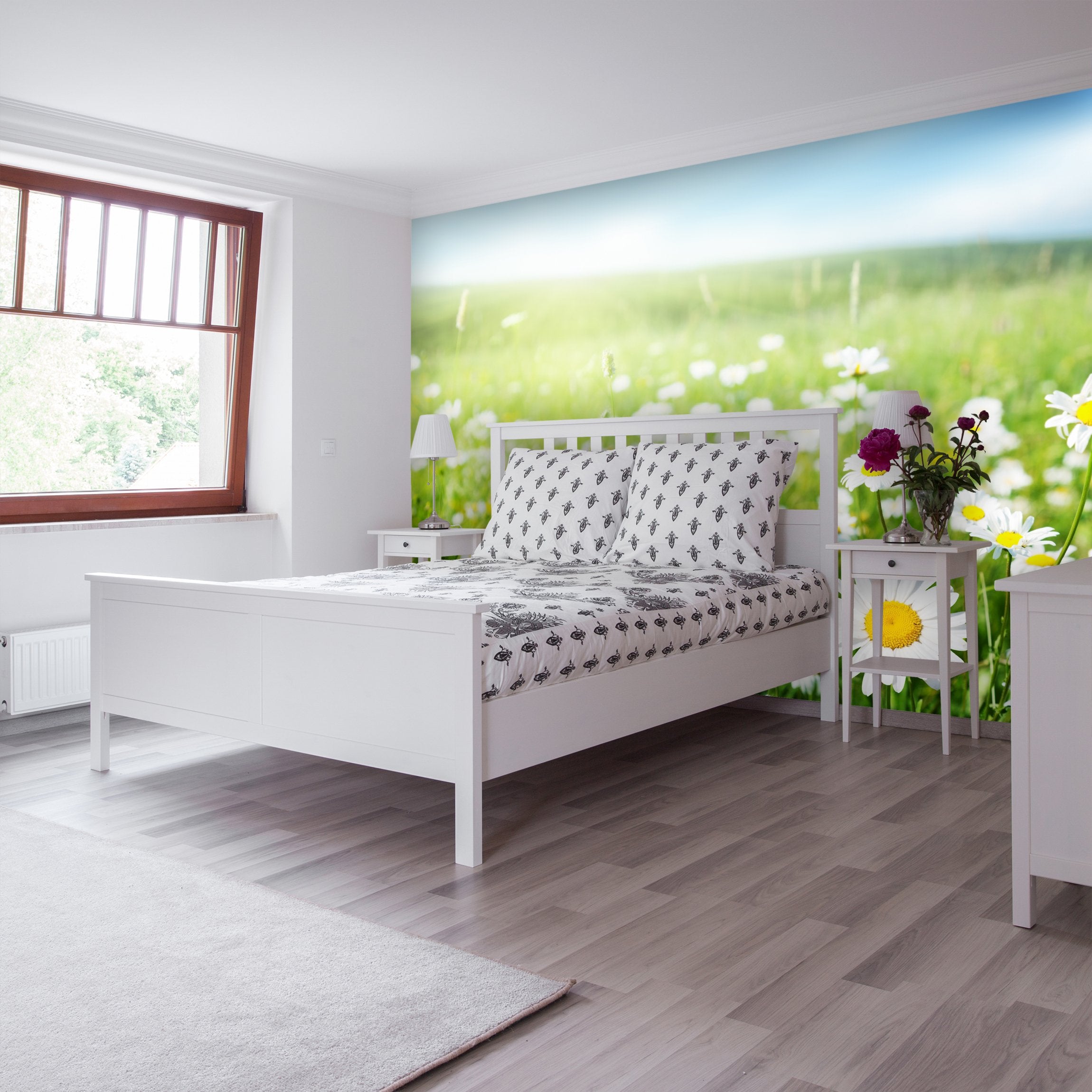PVC Fototapete Daisy Flowers - ECO Wandbild Selbstklebende Tapete - 3D Vinyl Wandsticker XXL  SW157