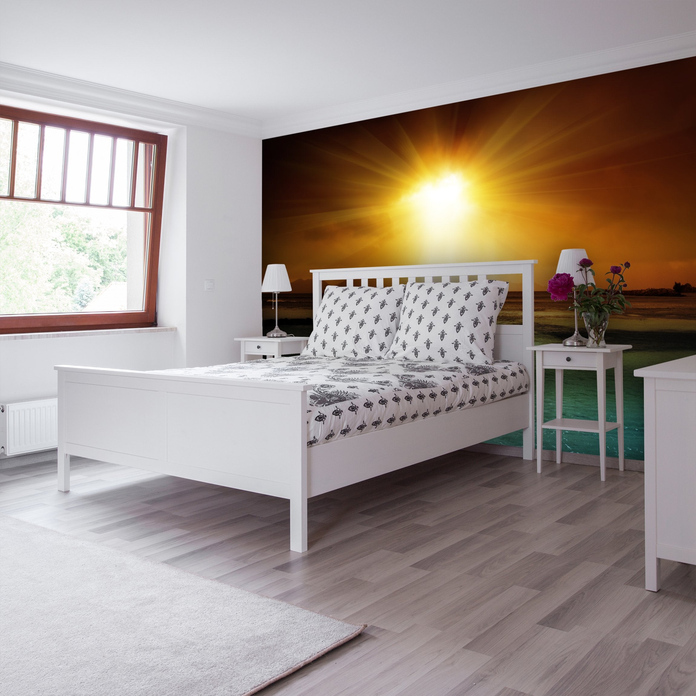 PVC Fototapete Dark Sky On The Beach – ECO Wandbild Selbstklebende Tapete – 3D Vinyl Wandsticker XXL  SW293 - life-decor.de