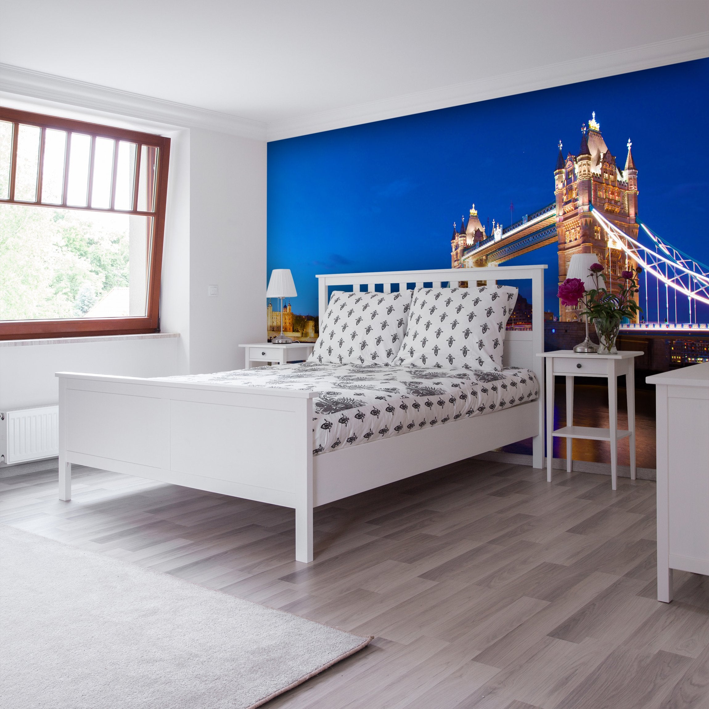 PVC Fototapete Tower Bridge in London - ECO Wandbild Selbstklebende Tapete - 3D Vinyl Wandsticker XXL  SW110