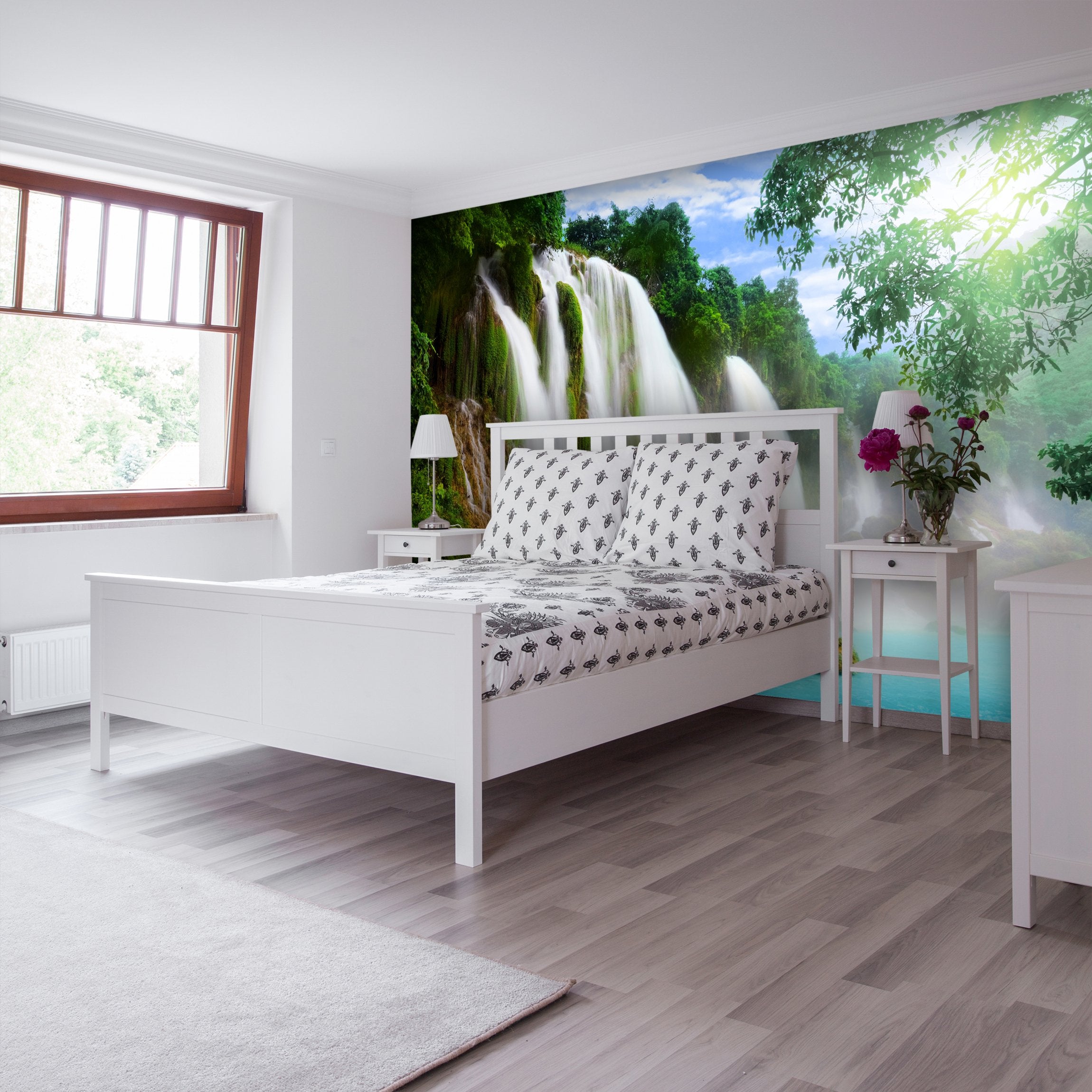 PVC Fototapete Detian Waterfall - ECO Wandbild Selbstklebende Tapete - 3D Vinyl Wandsticker XXL  SW128