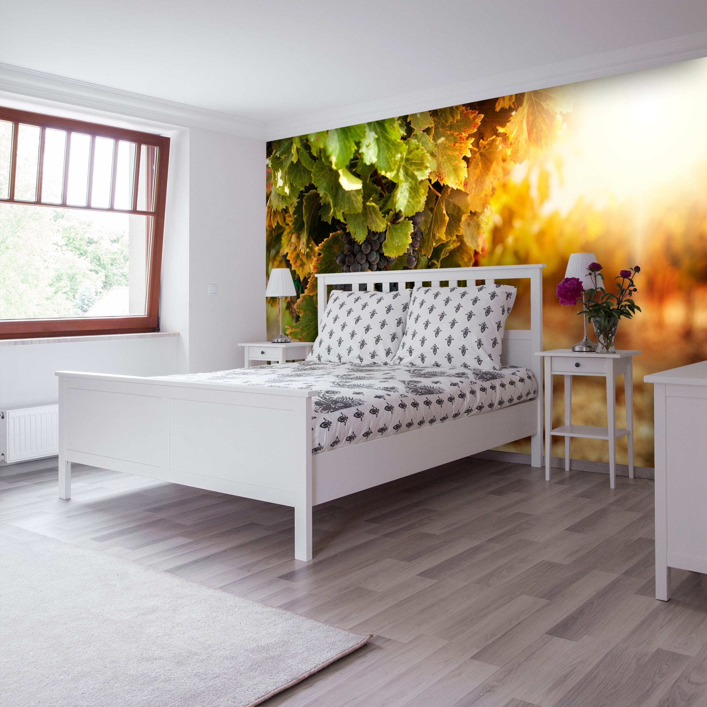 PVC Fototapete Vineyards At Sunset - ECO Wandbild Selbstklebende Tapete - 3D Vinyl Wandsticker XXL  SW269