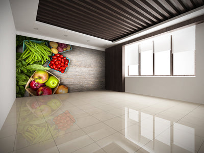 PVC Fototapete Fruits And Vegetables – ECO Wandbild Selbstklebende Tapete – 3D Vinyl Wandsticker XXL  SW187 - life-decor.de