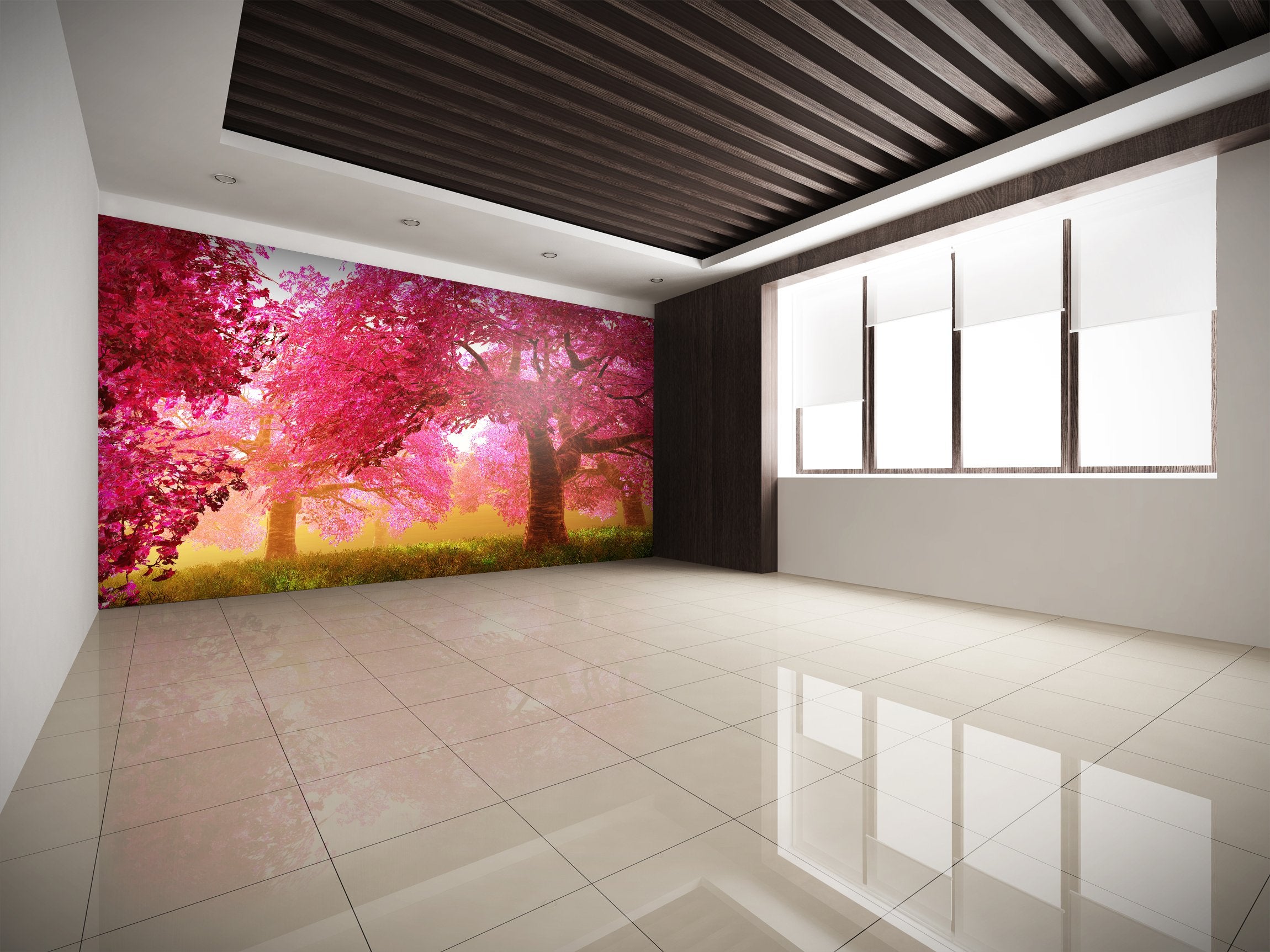 PVC Fototapete Cherry Blossoms Trees – ECO Wandbild Selbstklebende Tapete – 3D Vinyl Wandsticker XXL  SW073 - life-decor.de