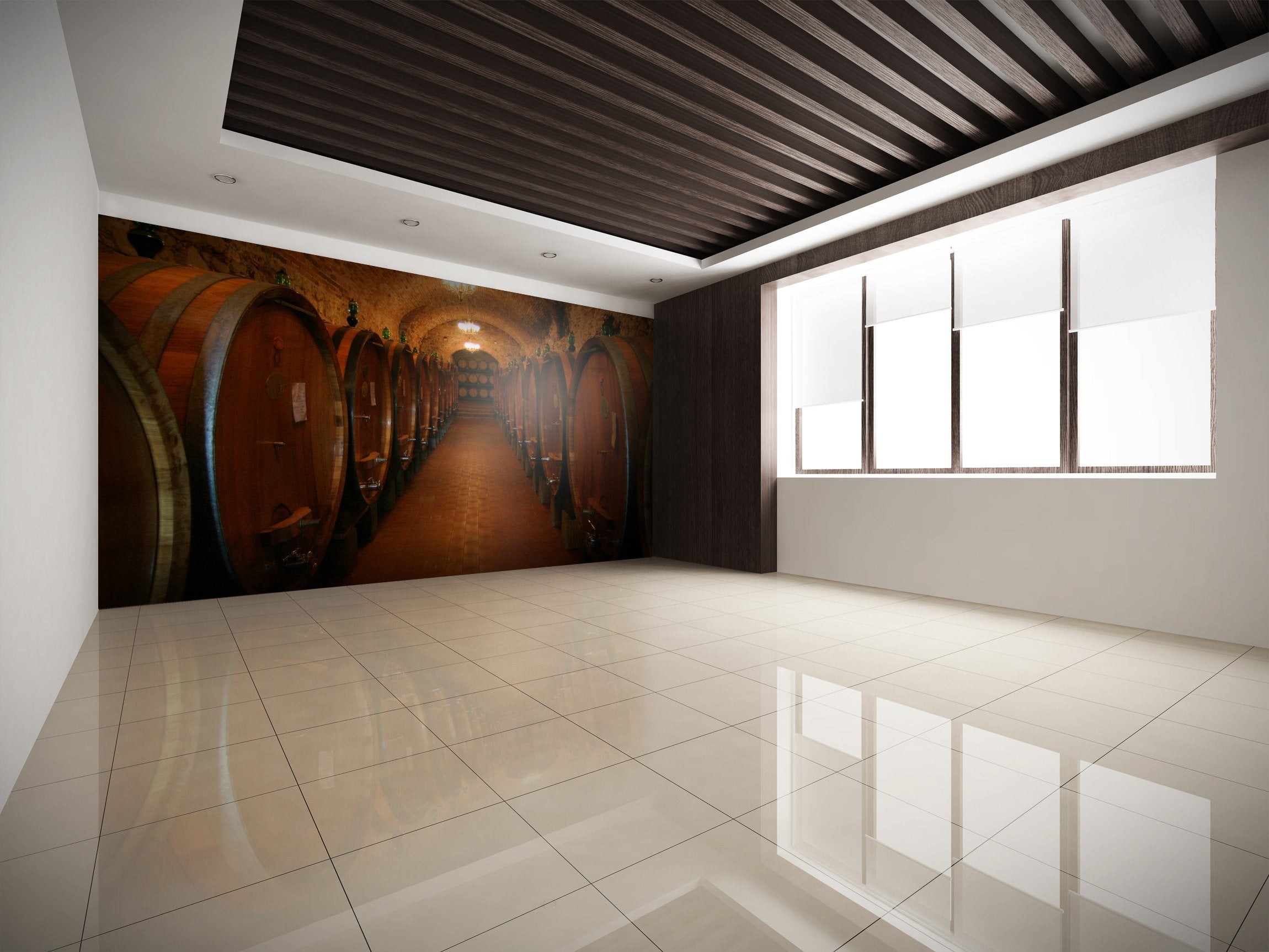 PVC Fototapete Winery Cellar - ECO Wandbild Selbstklebende Tapete - 3D Vinyl Wandsticker XXL  SW103