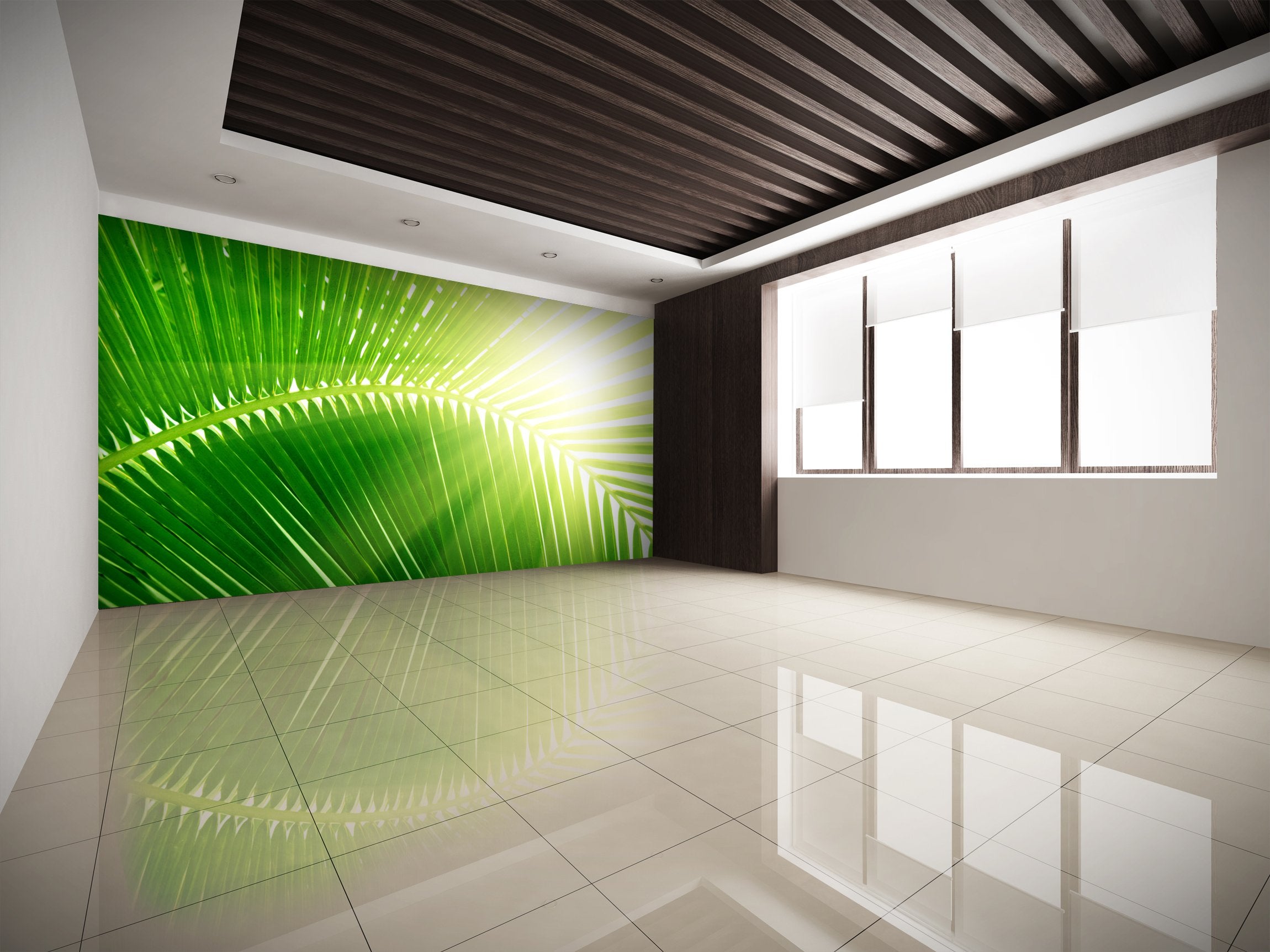 PVC Fototapete Palm And Morning Light – ECO Wandbild Selbstklebende Tapete – 3D Vinyl Wandsticker XXL  SW099 - life-decor.de