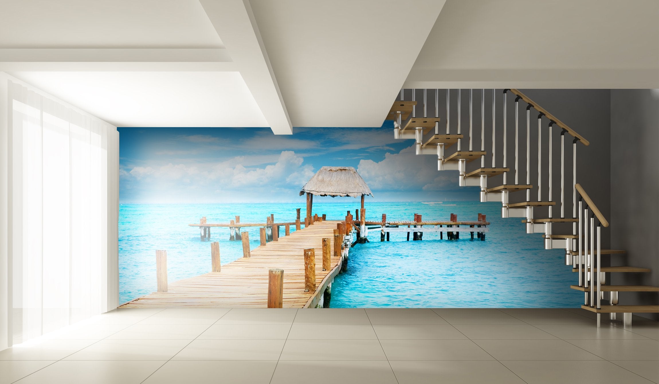 PVC Fototapete Tropic Paradise - ECO Wandbild Selbstklebende Tapete - 3D Vinyl Wandsticker XXL  SW018