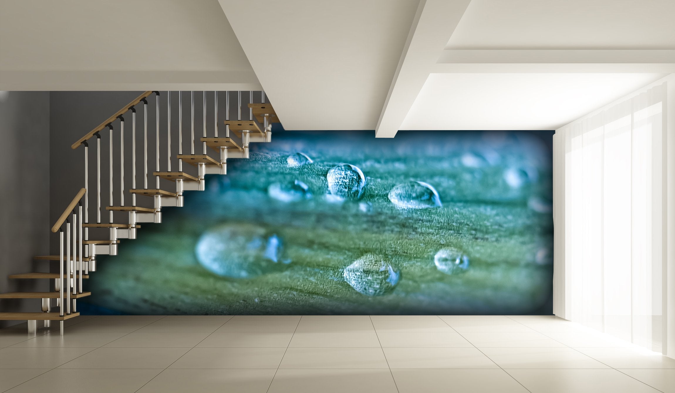 PVC Fototapete Water Drop – ECO Wandbild Selbstklebende Tapete – 3D Vinyl Wandsticker XXL  SW201 - life-decor.de