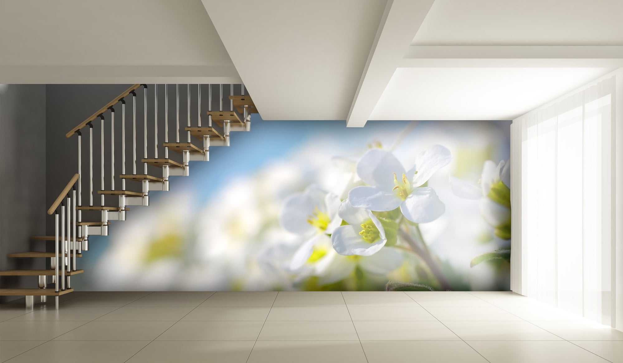 PVC Fototapete Spring Flowers – ECO Wandbild Selbstklebende Tapete – 3D Vinyl Wandsticker XXL  SW156 - life-decor.de