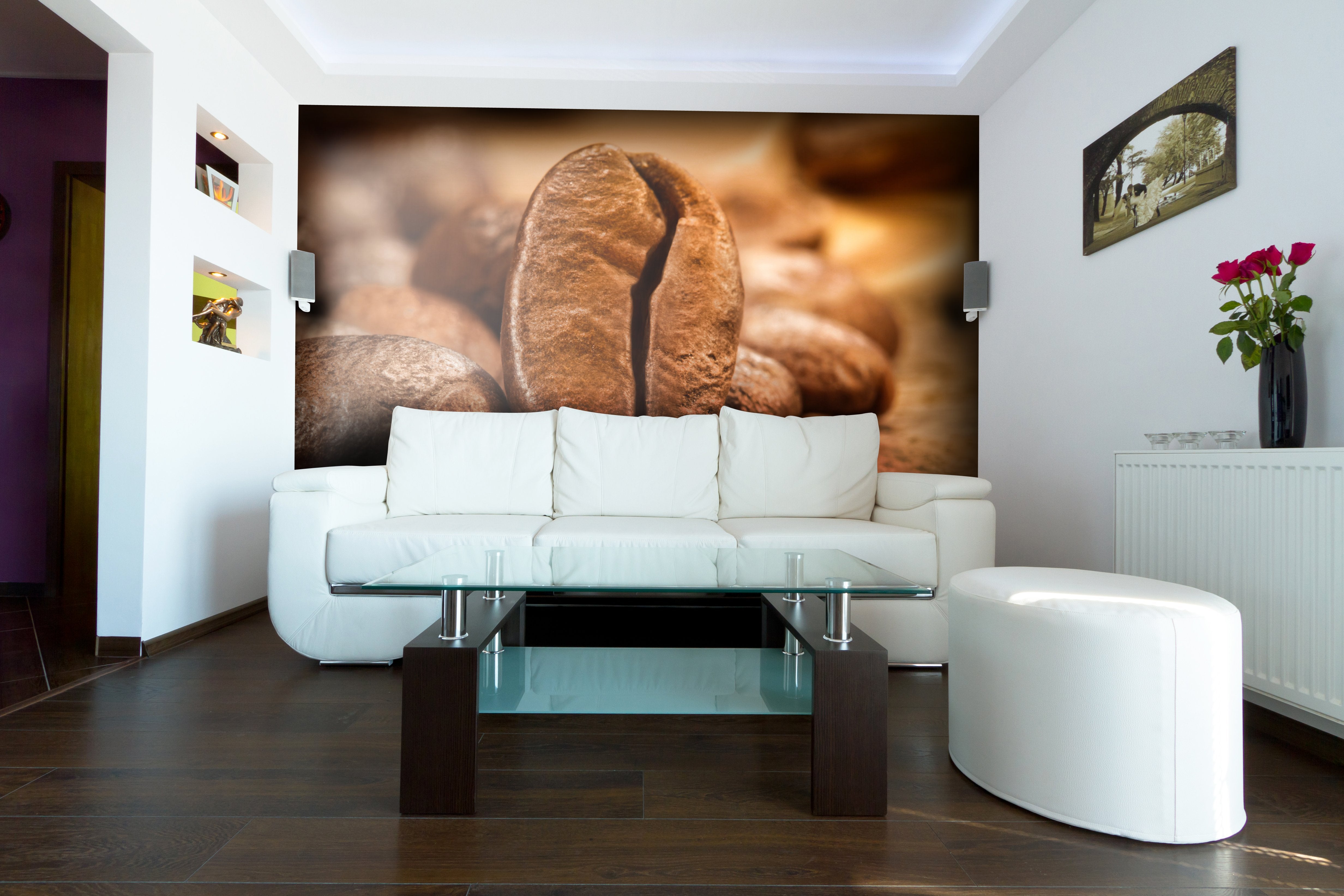 PVC Fototapete Coffee Beans - ECO Wandbild Selbstklebende Tapete - 3D Vinyl Wandsticker XXL  SW050