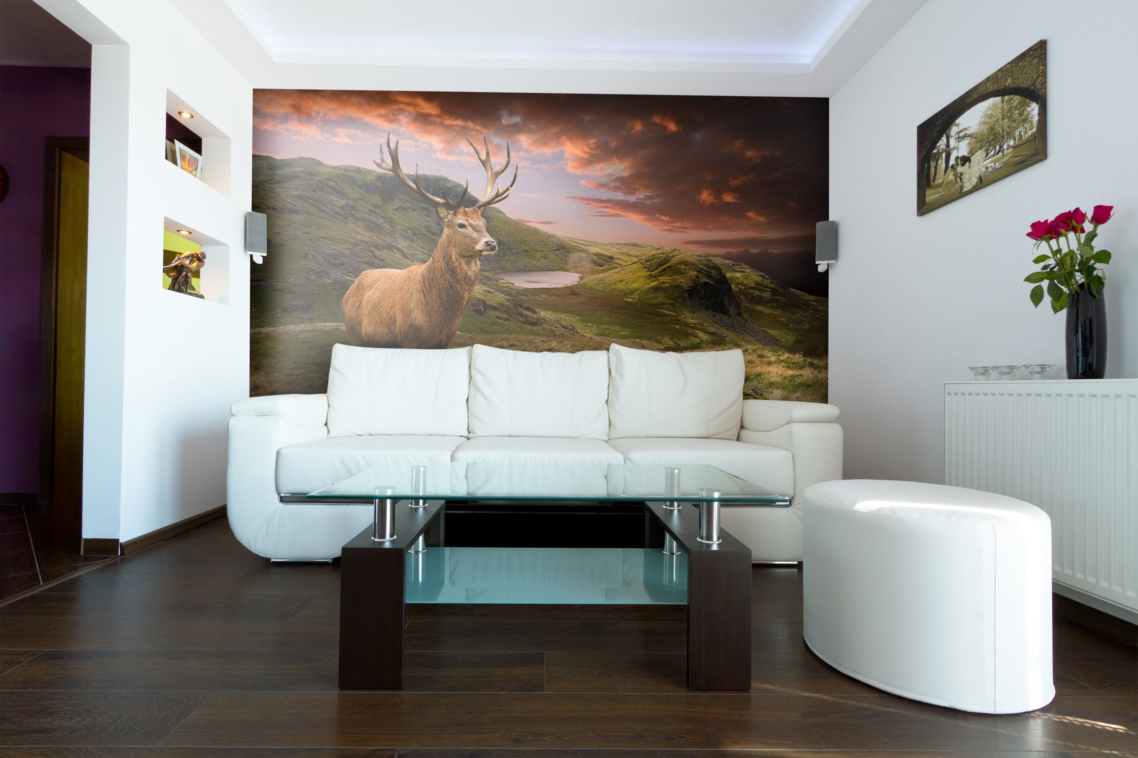 PVC Fototapete Red Deer II - ECO Wandbild Selbstklebende Tapete - 3D Vinyl Wandsticker XXL  SW292