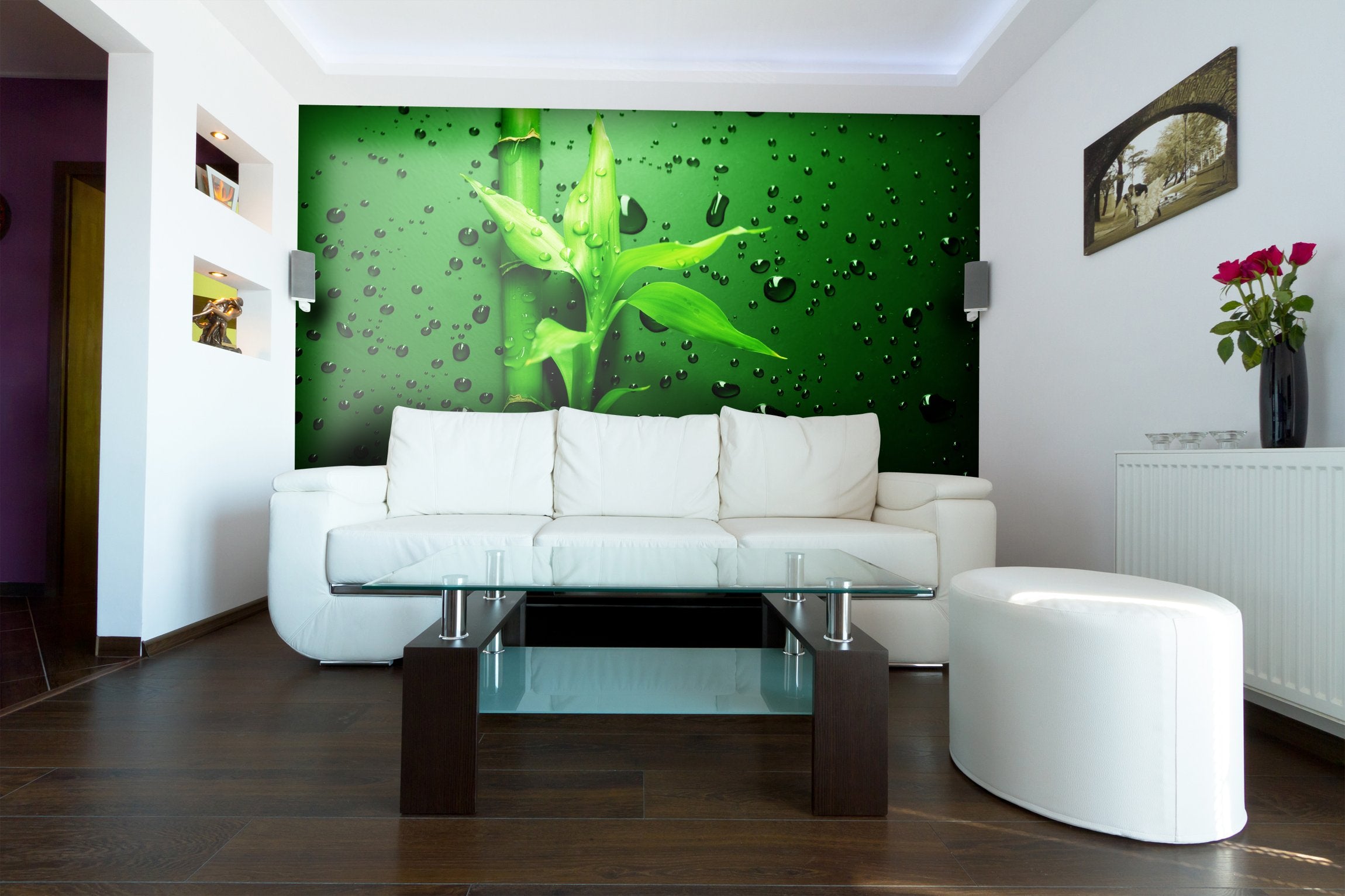 PVC Fototapete Green Bamboo - ECO Wandbild Selbstklebende Tapete - 3D Vinyl Wandsticker XXL  SW083