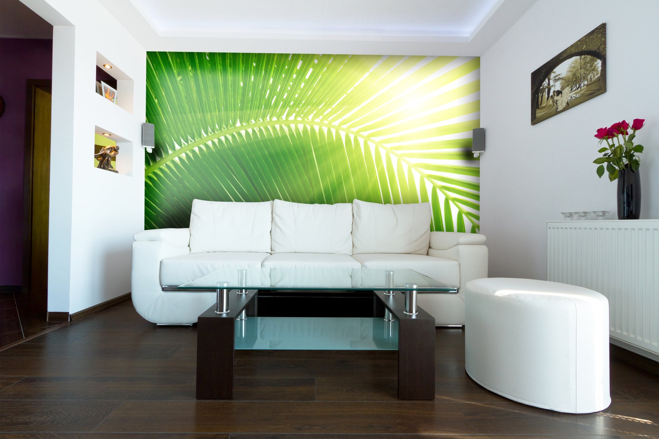 PVC Fototapete Palm And Morning Light - ECO Wandbild Selbstklebende Tapete - 3D Vinyl Wandsticker XXL  SW099