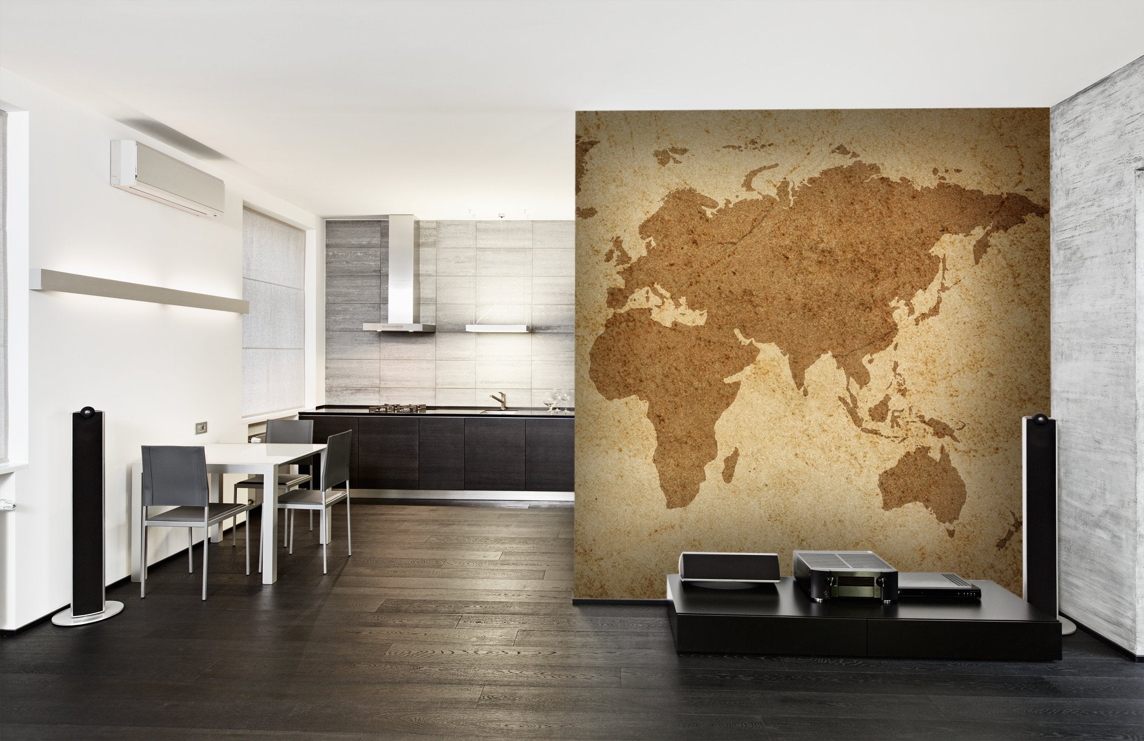 PVC Fototapete World Map Texture - ECO Wandbild Selbstklebende Tapete - 3D Vinyl Wandsticker XXL  SW149